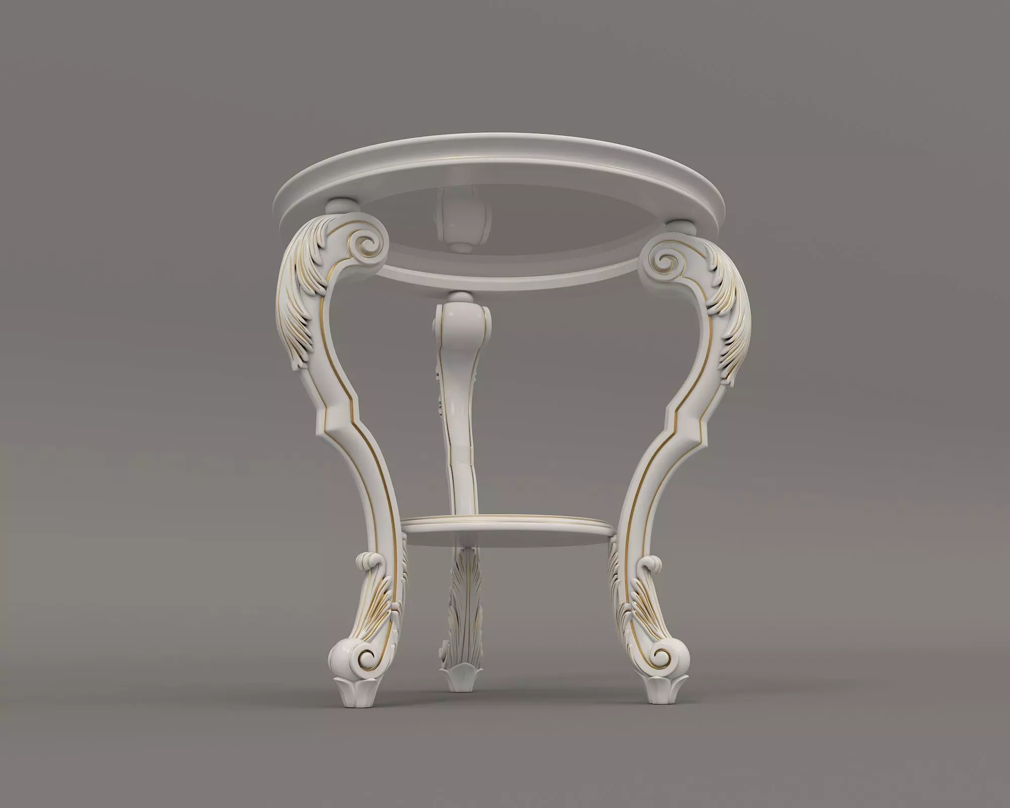 Classic European Style Coffee Table and Armchair 11 3D model_9