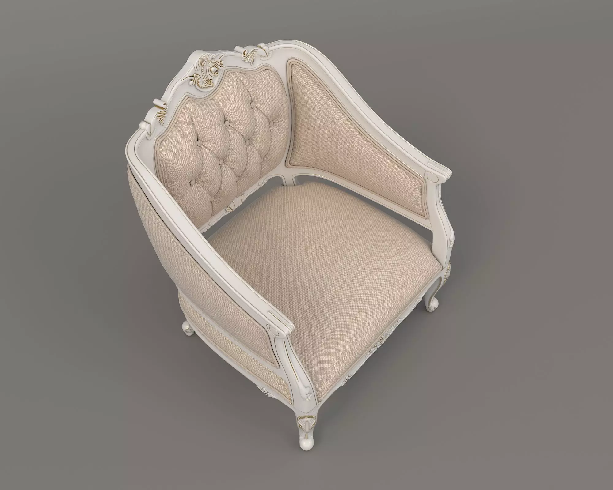 Classic European Style Coffee Table and Armchair 11 3D model_8