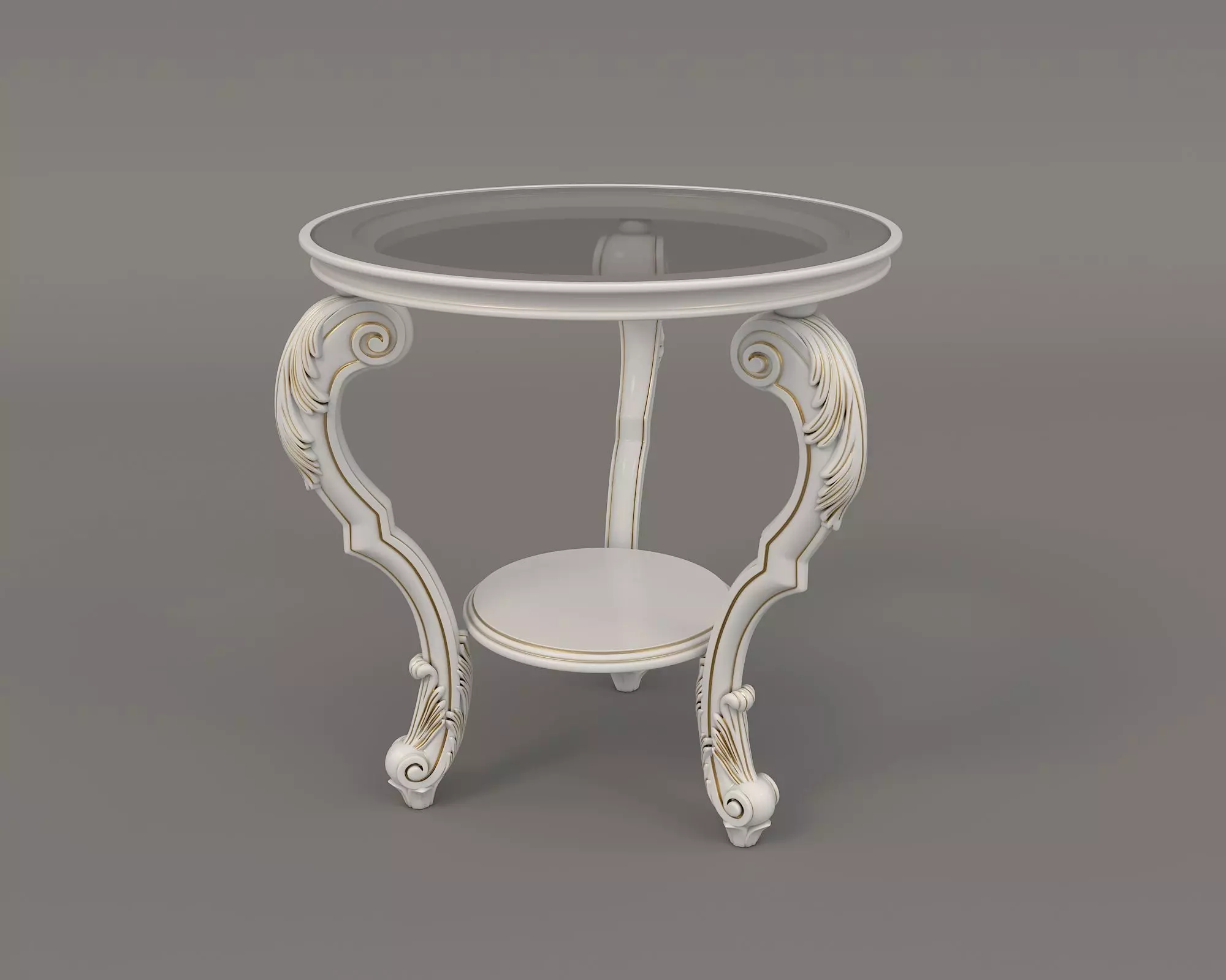 Classic European Style Coffee Table and Armchair 11 3D model_7