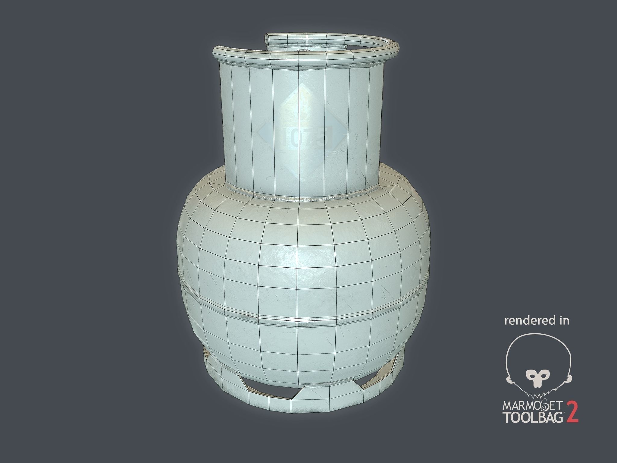 Gas Bottle 5L Low-poly 3D model_8