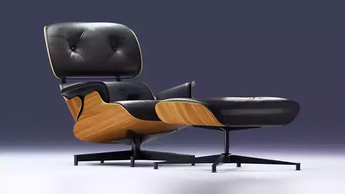 Eames Lounge Chair 3D Model Iconic Design Armchair with Ottoman