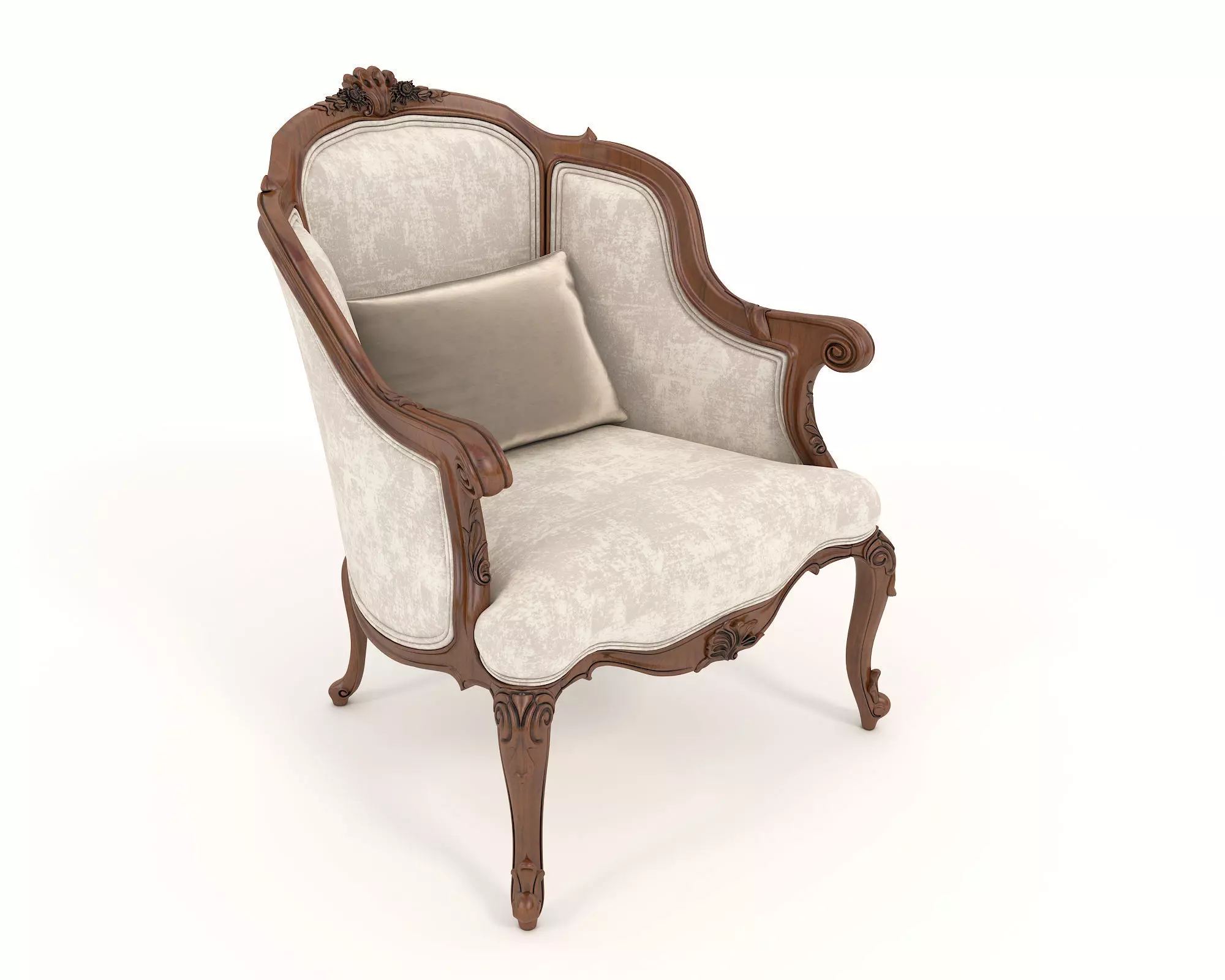 Classic European Style Coffee Table and Armchair 12 3D model_6