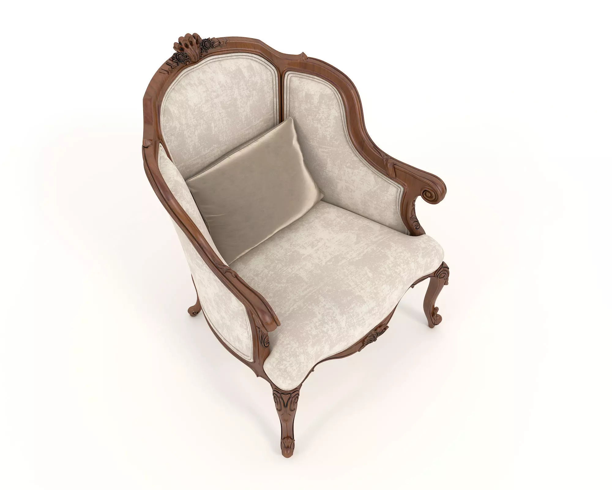 Classic European Style Coffee Table and Armchair 12 3D model_9