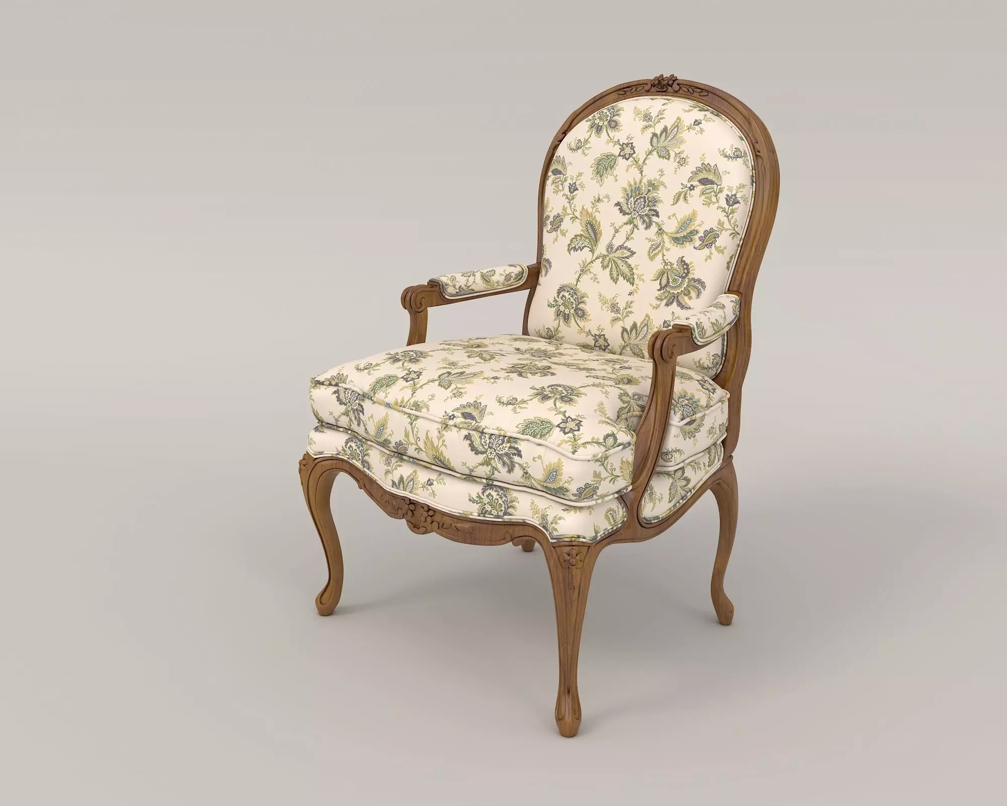 Classic European Style Coffee Table and Armchair 14 3D model_6