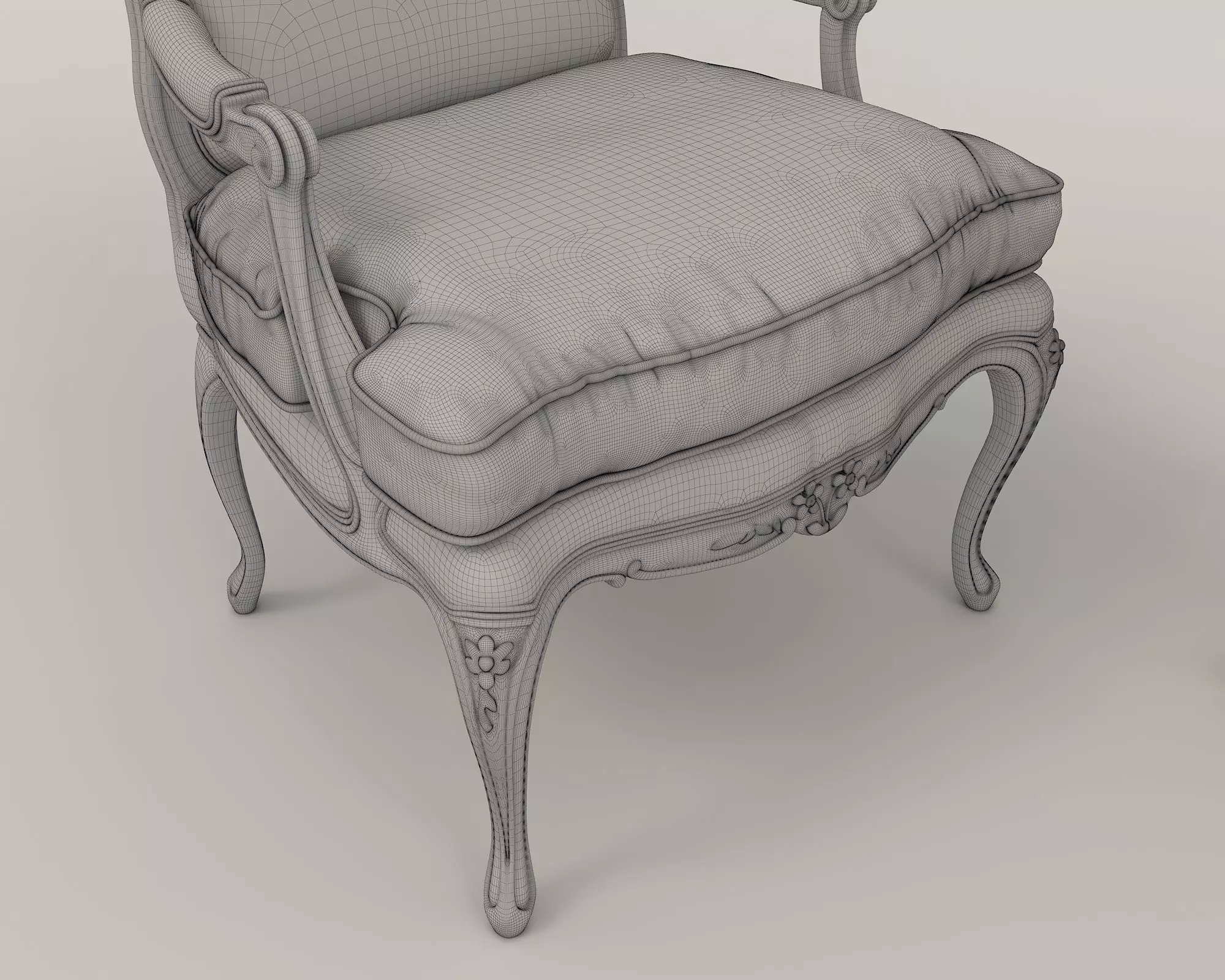 Classic European Style Coffee Table and Armchair 14 3D model_10