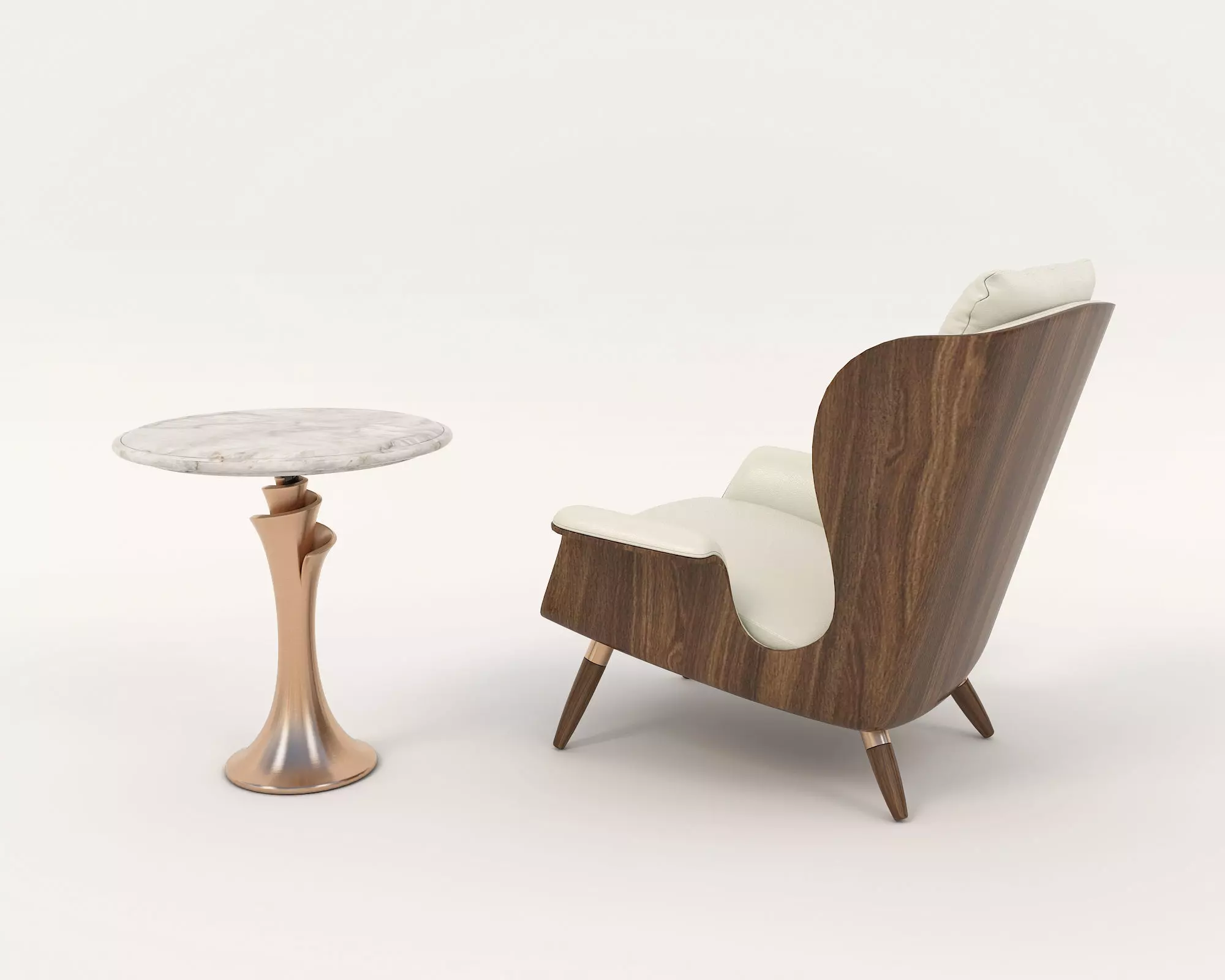 Modern Coffee Table and Armchair Set 53 3D model_2