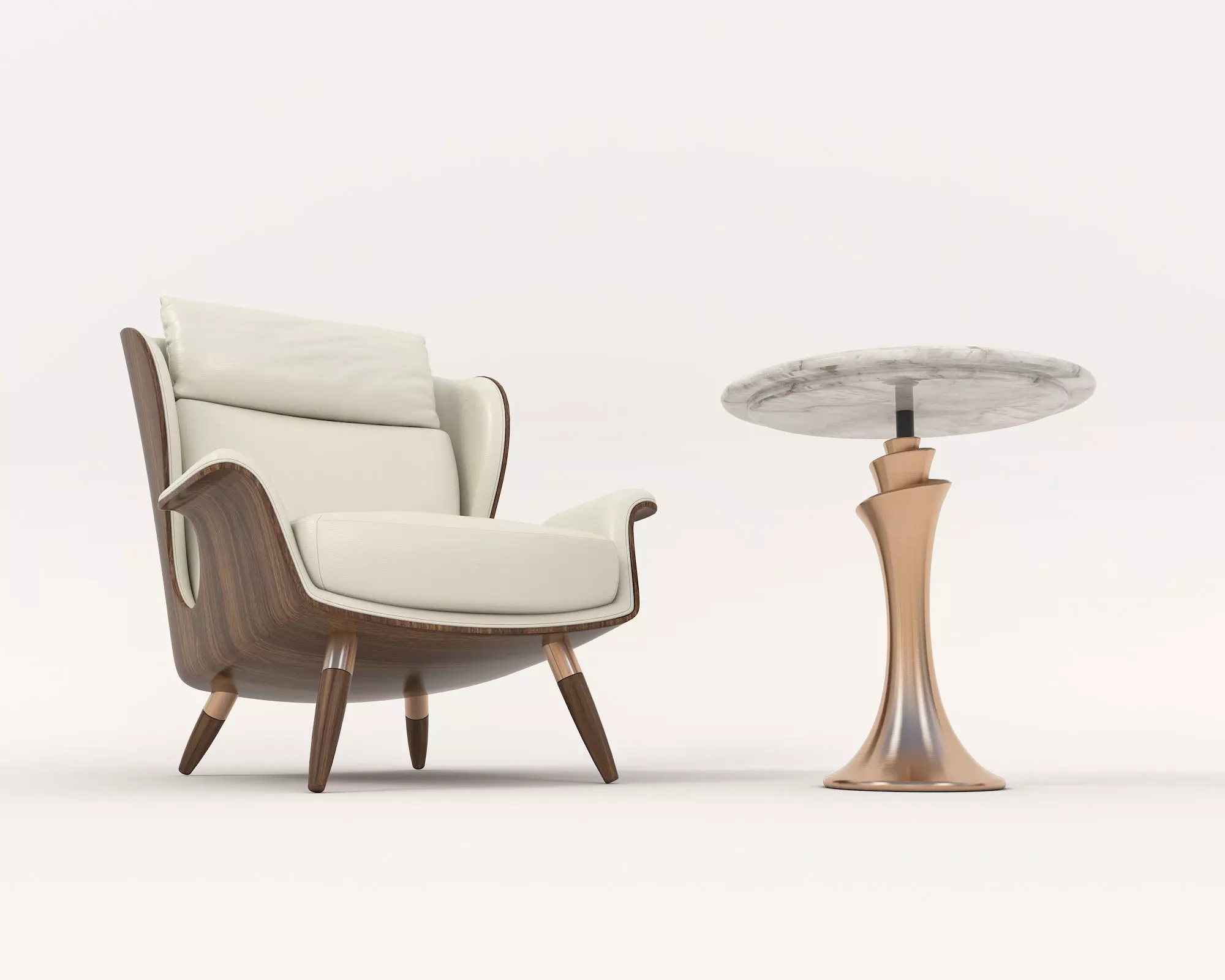 Modern Coffee Table and Armchair Set 53 3D model_3