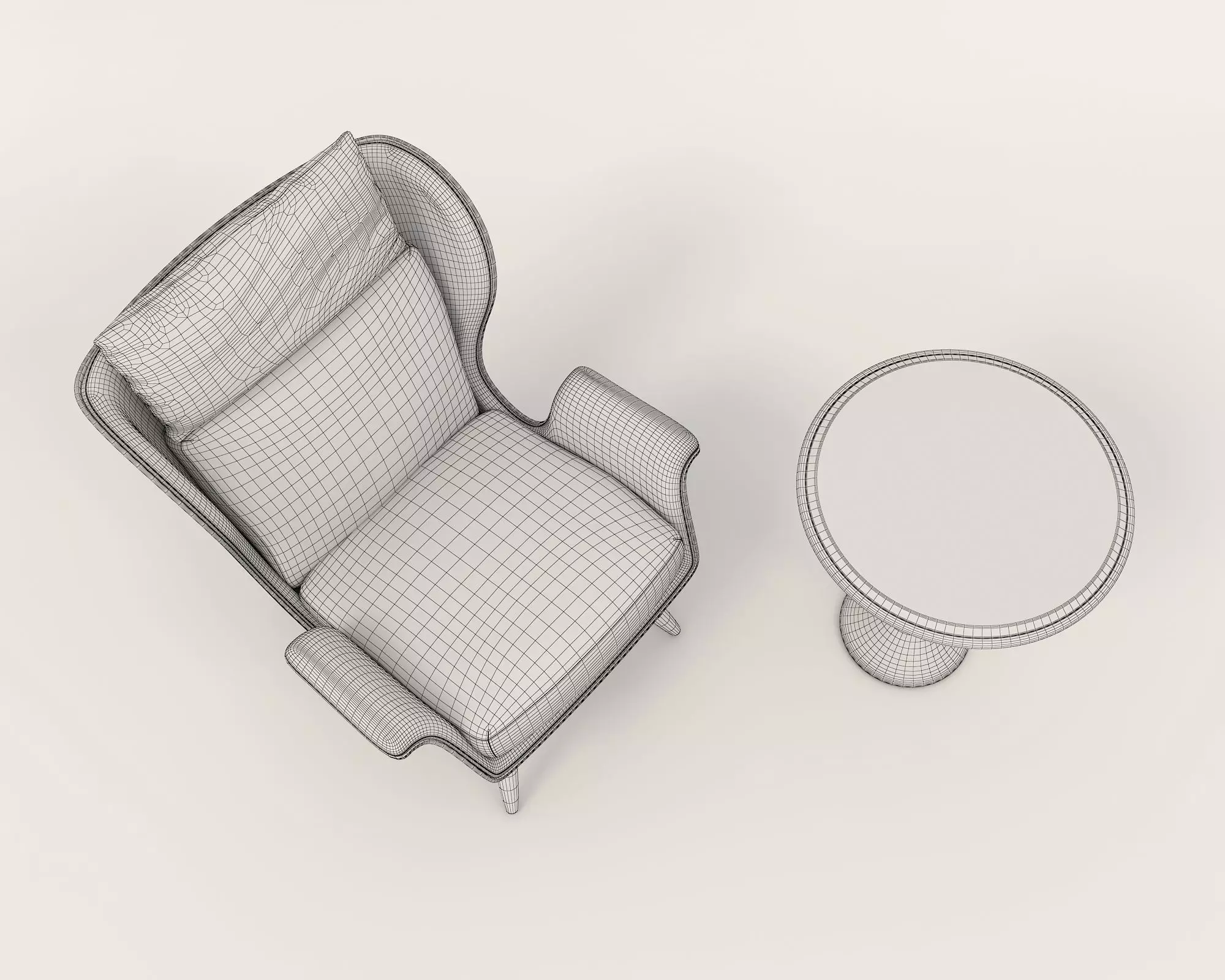 Modern Coffee Table and Armchair Set 53 3D model_11