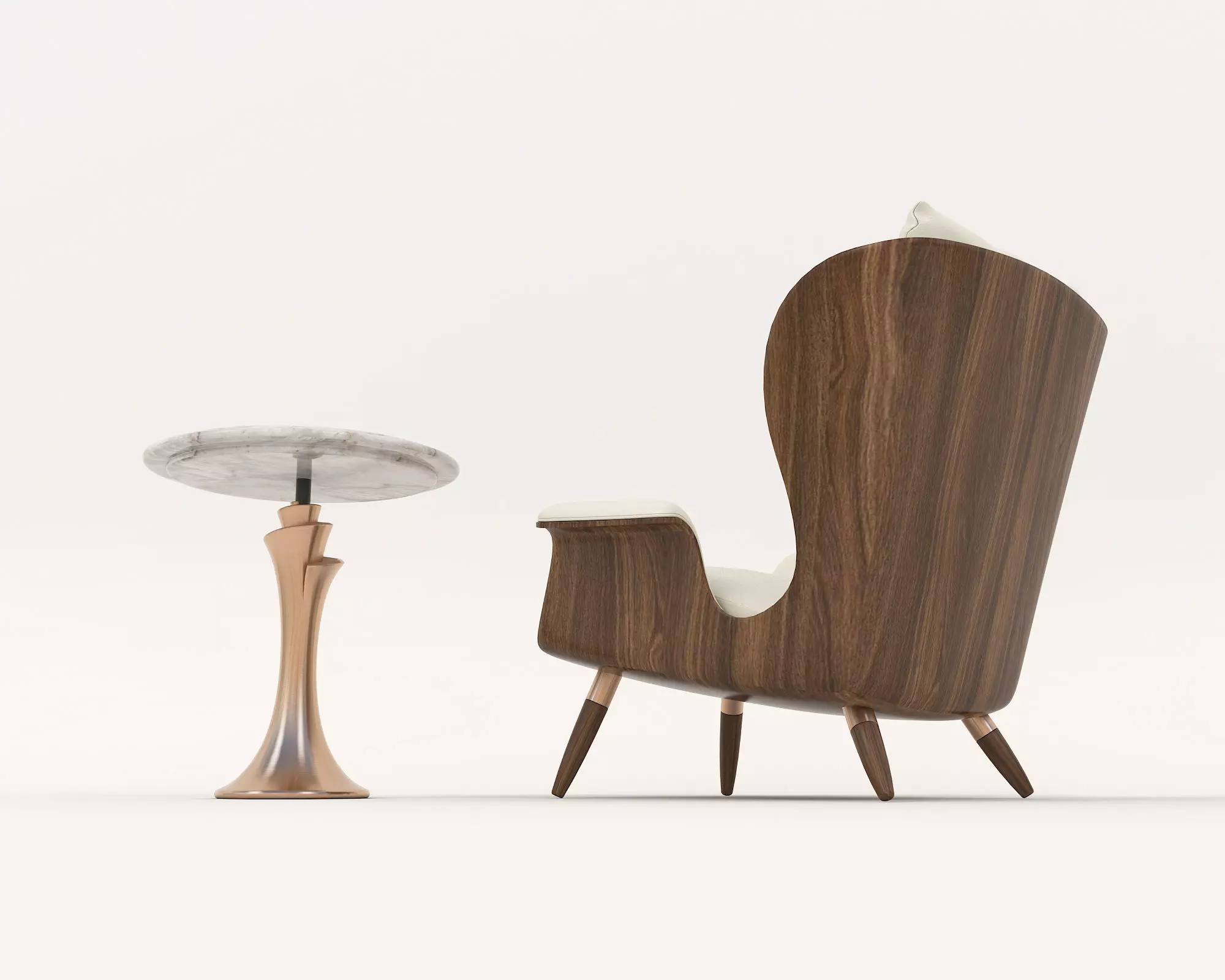 Modern Coffee Table and Armchair Set 53 3D model_4