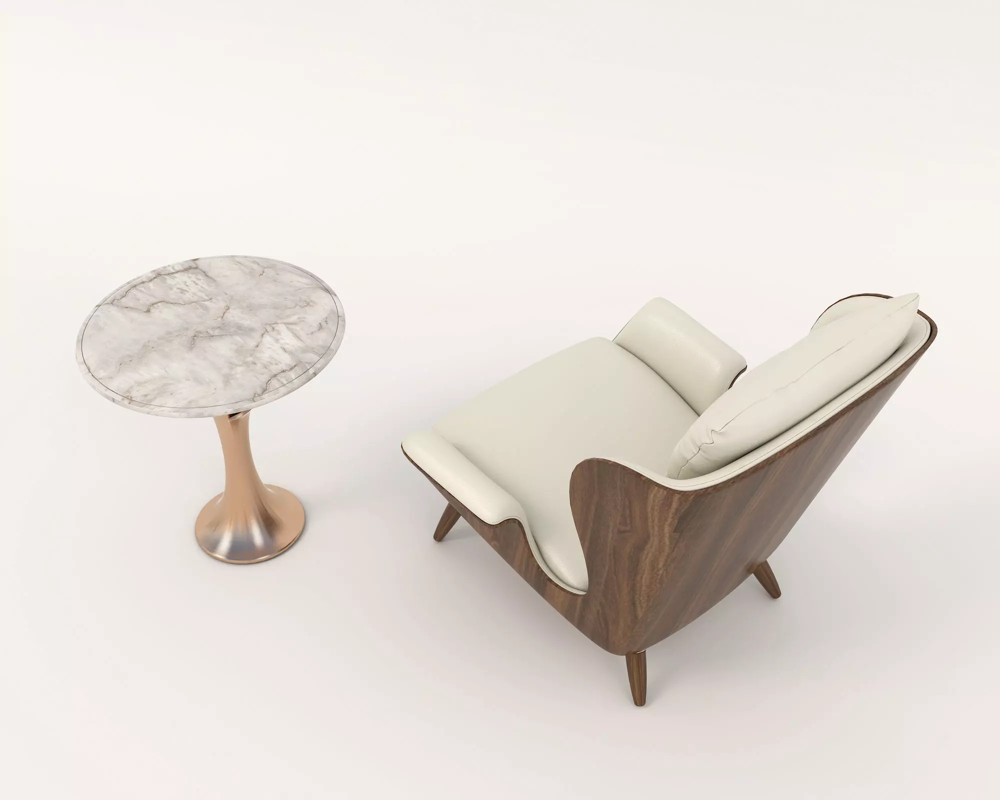 Modern Coffee Table and Armchair Set 53 3D model_5