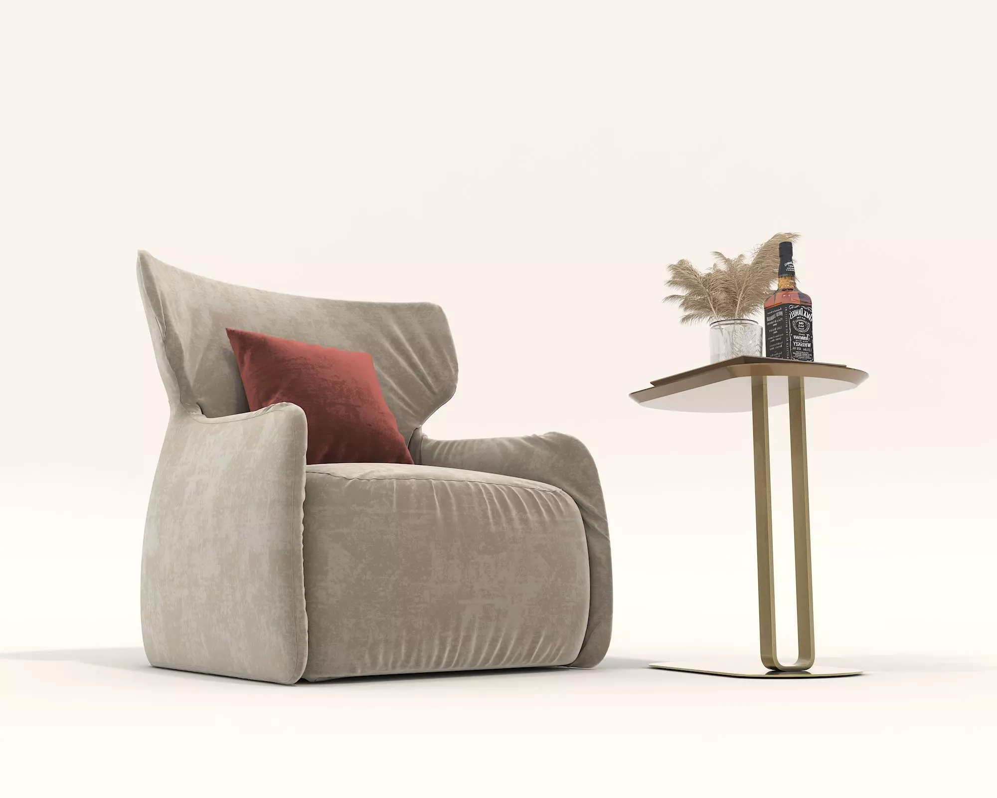 Modern Coffee Table and Armchair Set 54 3D model_3