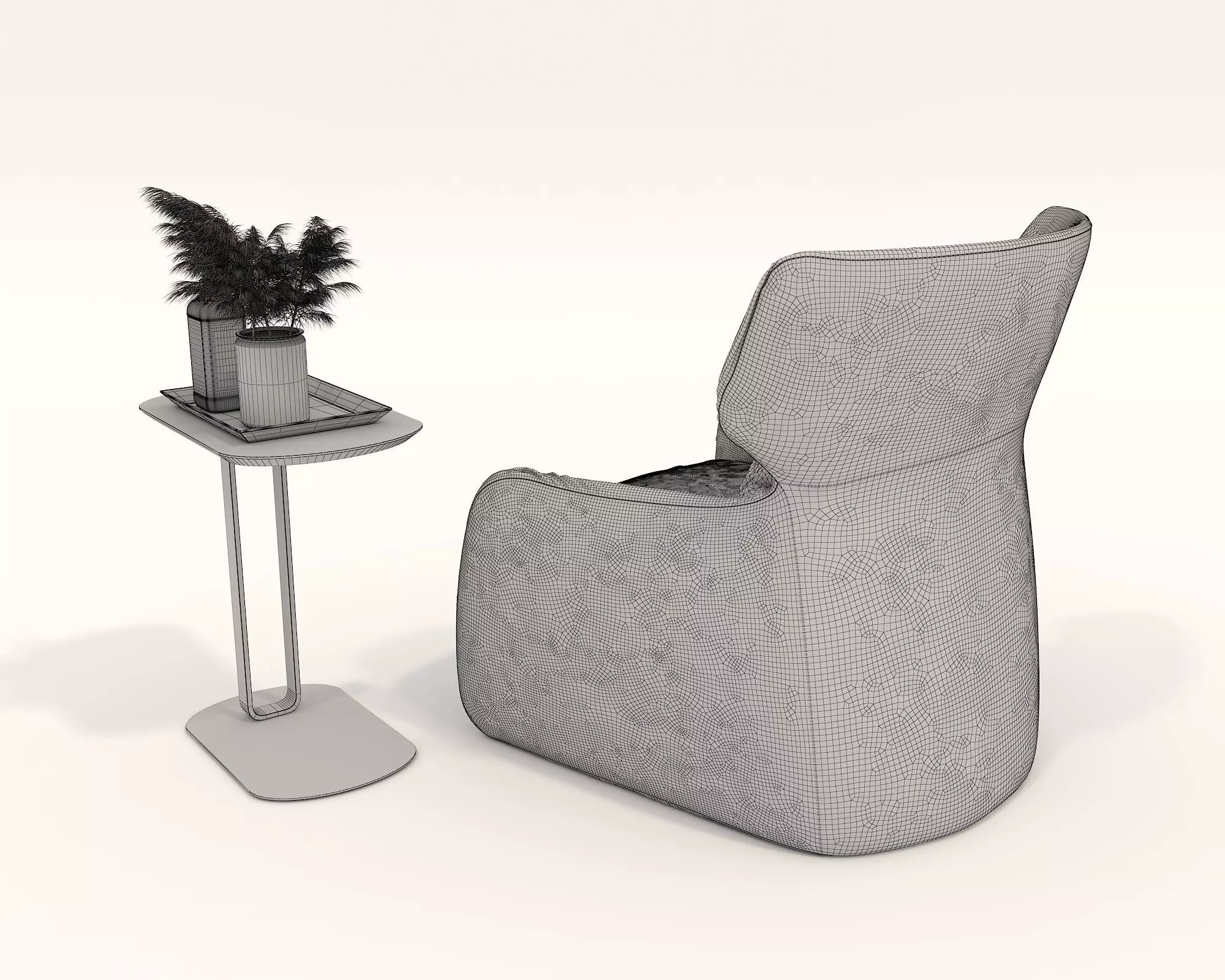 Modern Coffee Table and Armchair Set 54 3D model_10