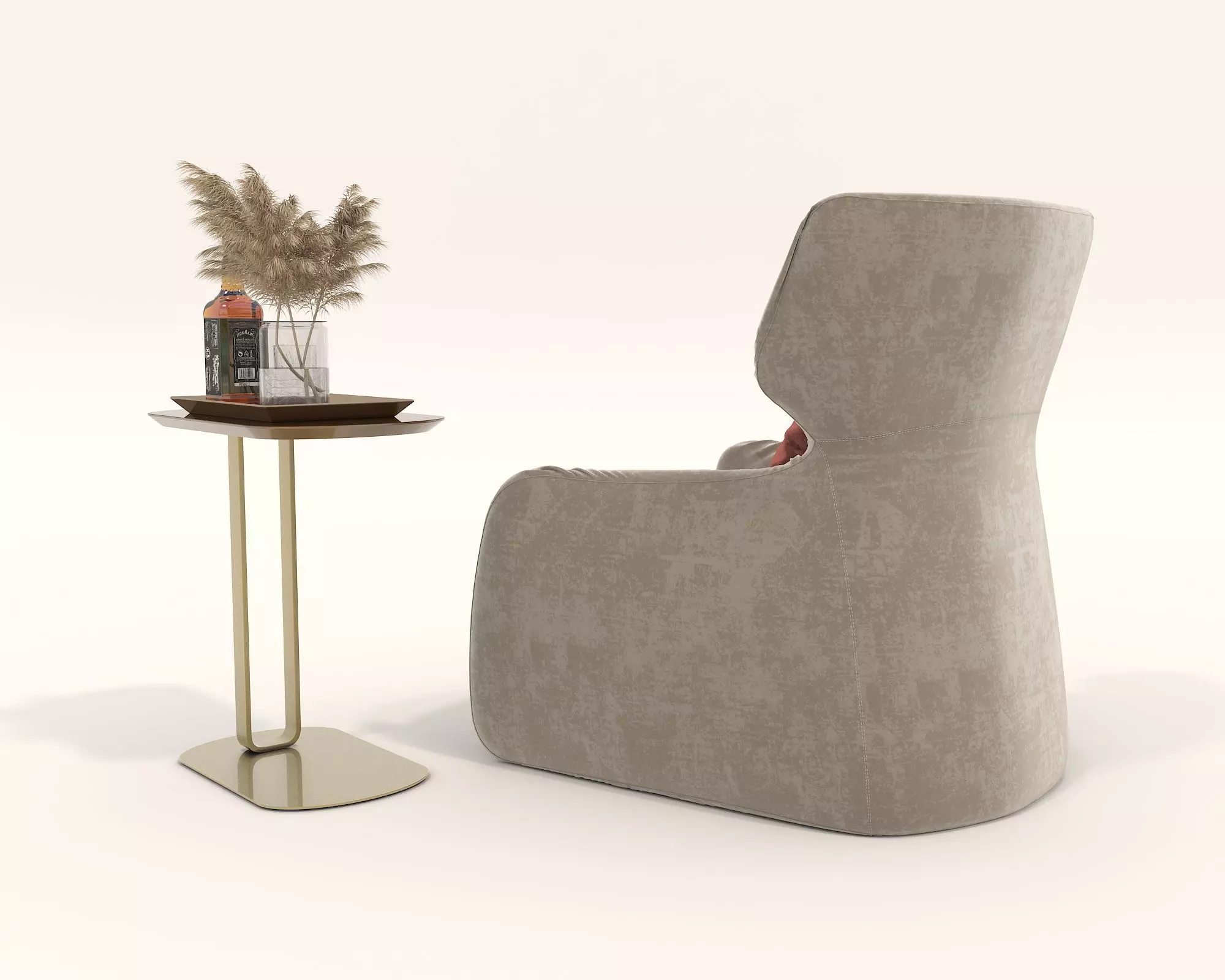 Modern Coffee Table and Armchair Set 54 3D model_6