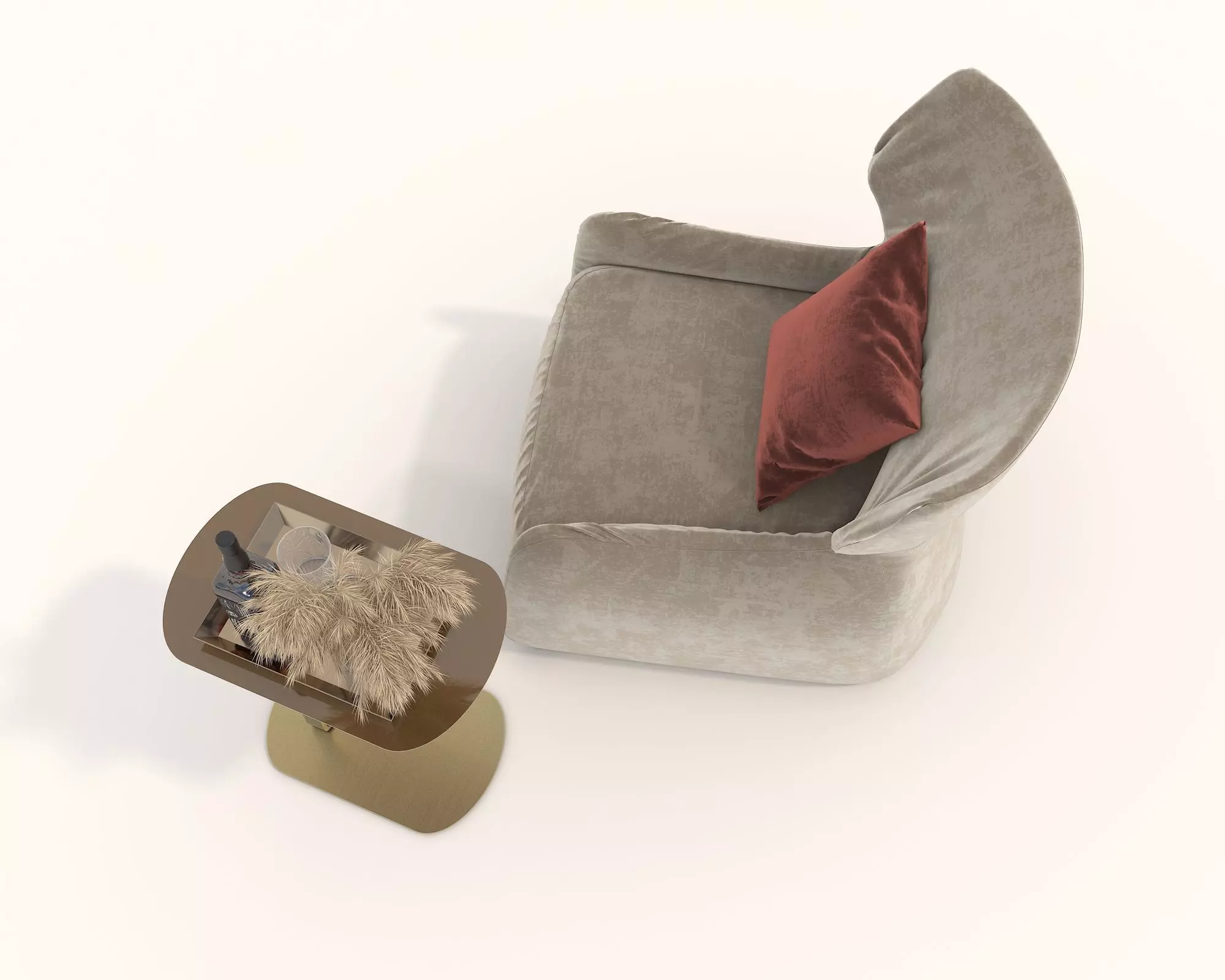 Modern Coffee Table and Armchair Set 54 3D model_4