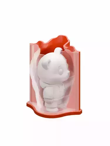 3D Printable Mold Master Bear Standing