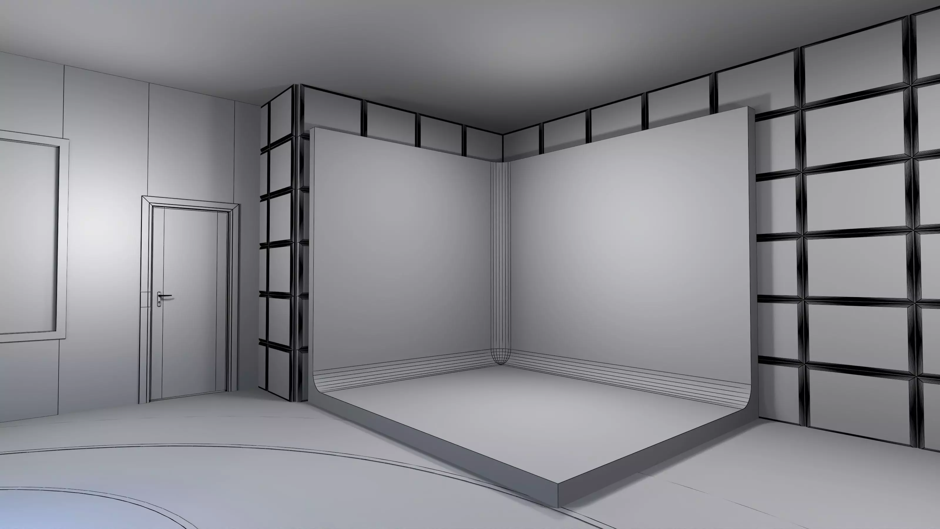 Virtual Broadcast Studio Low-poly 3D model_17