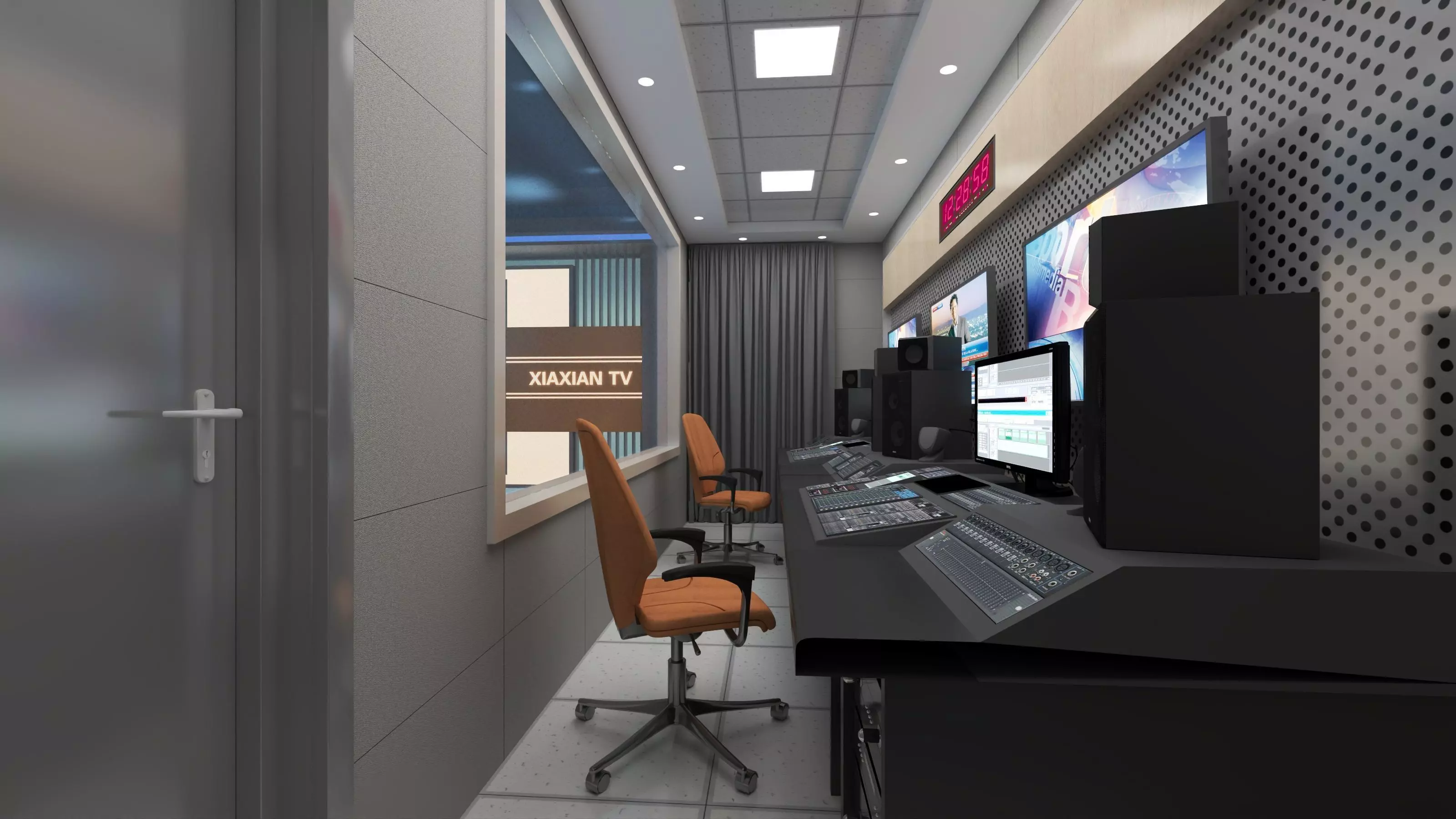 Virtual Broadcast Studio Low-poly 3D model_8