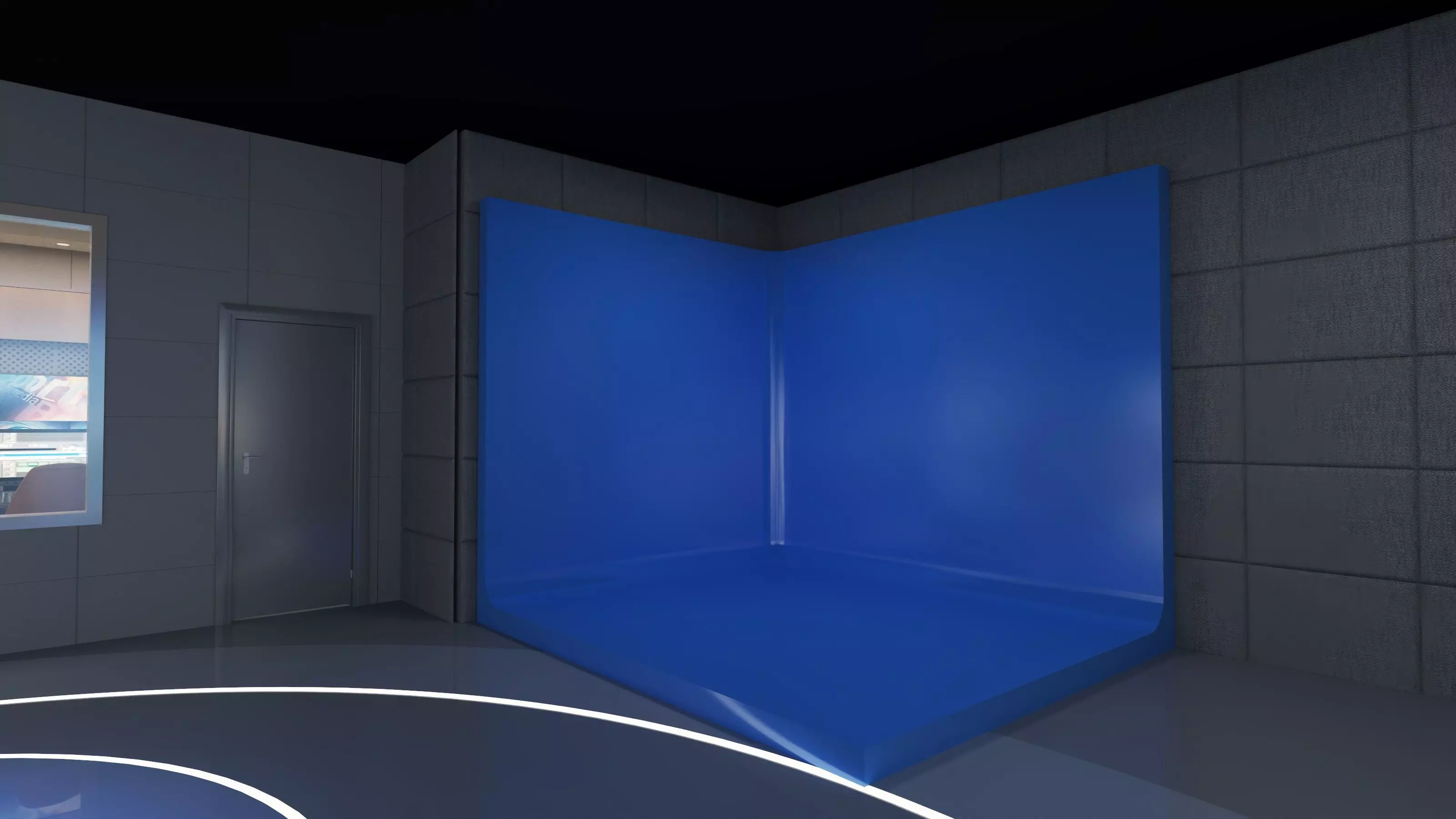 Virtual Broadcast Studio Low-poly 3D model_7