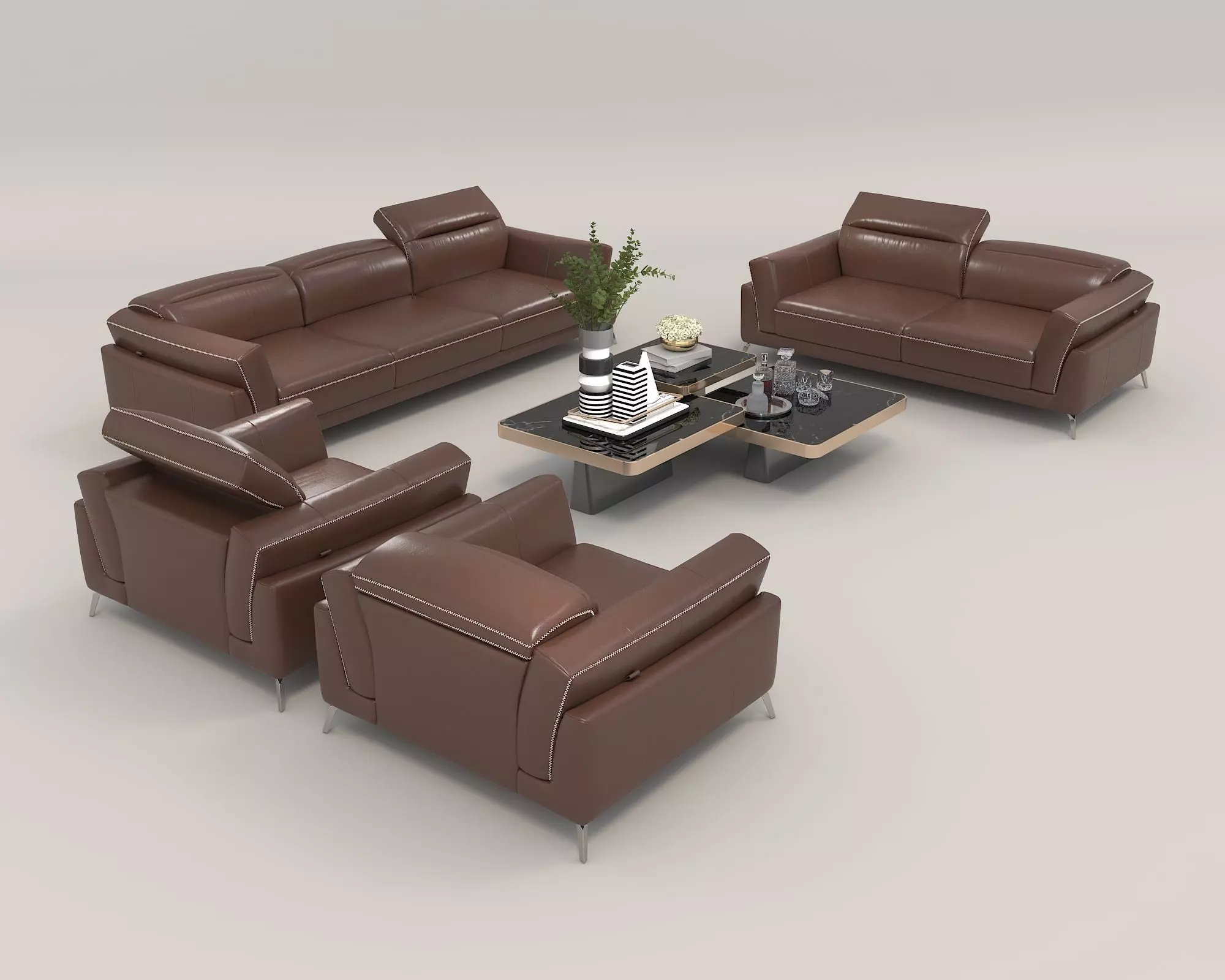 Modern Sofa and Armchair 4 3D model_1