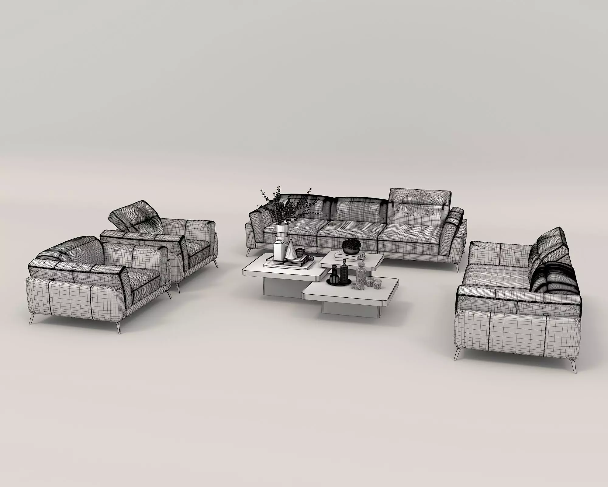 Modern Sofa and Armchair 4 3D model_10