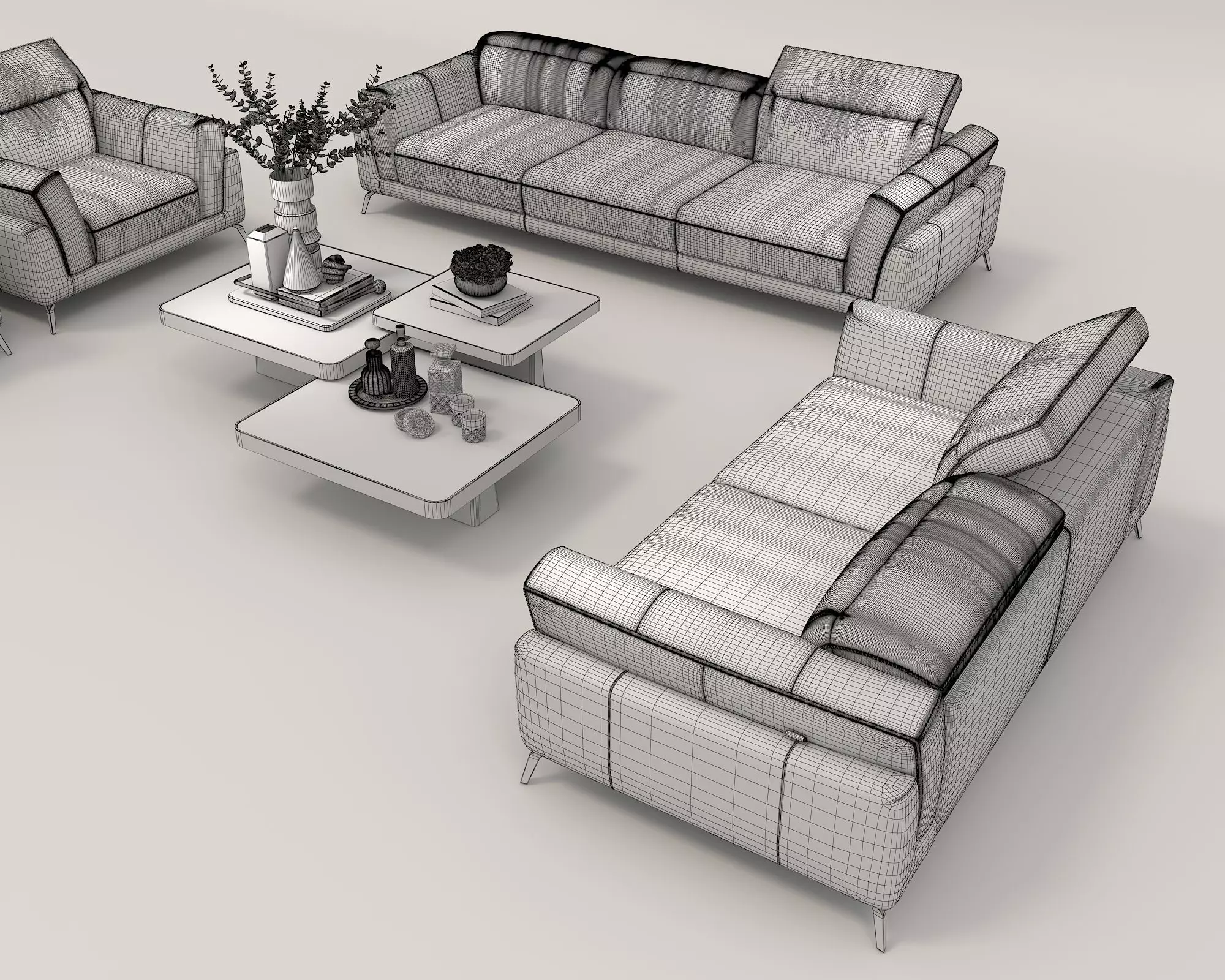 Modern Sofa and Armchair 4 3D model_12