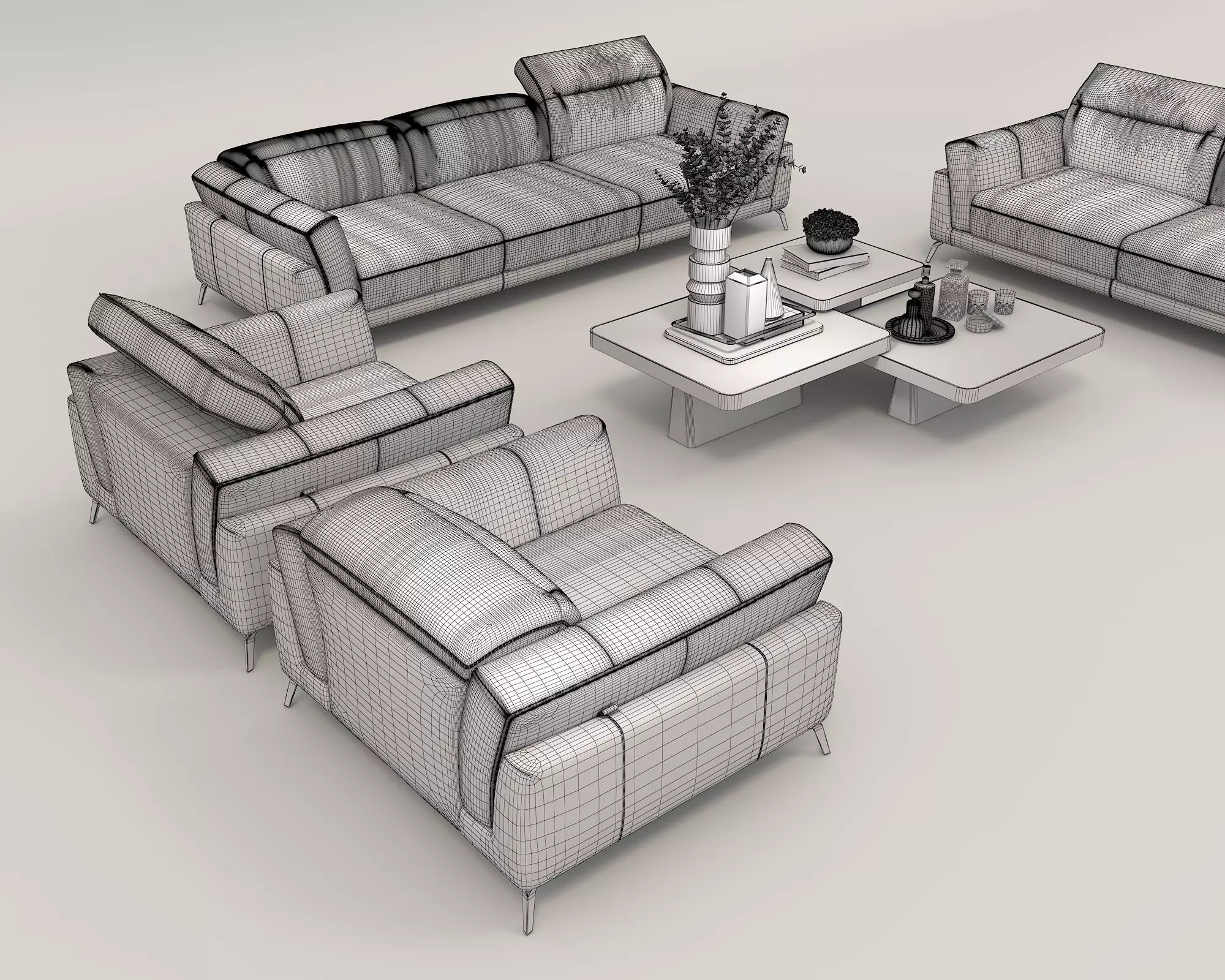 Modern Sofa and Armchair 4 3D model_11