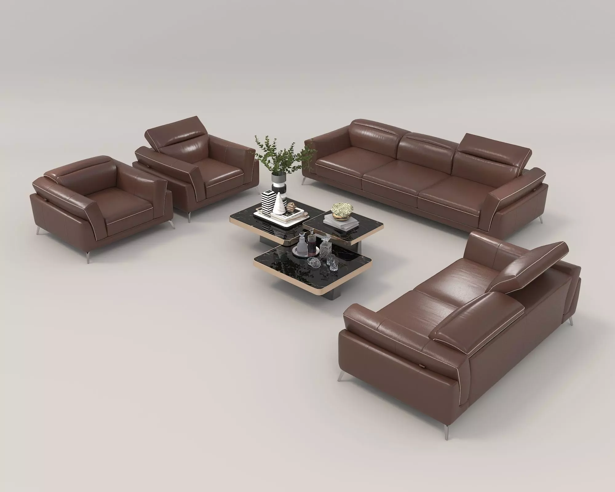 Modern Sofa and Armchair 4 3D model_2