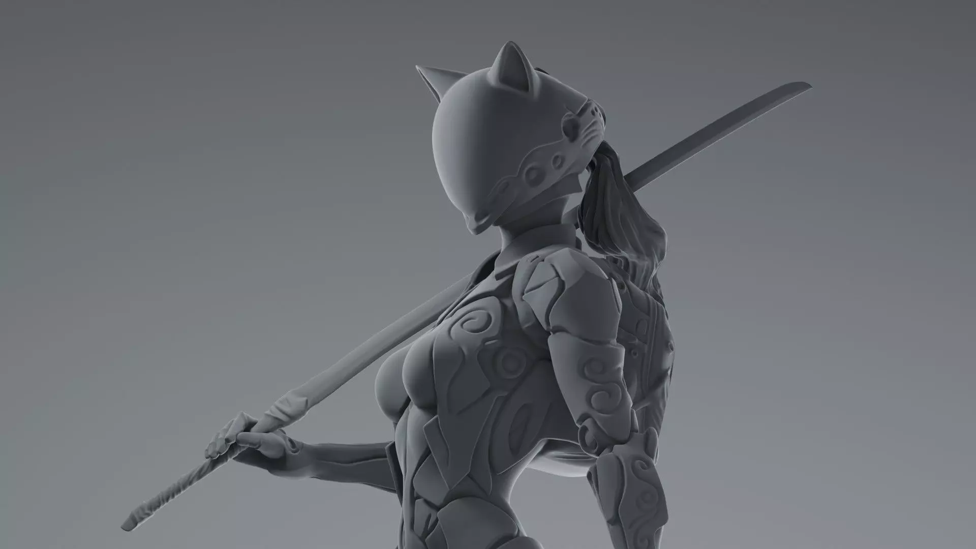 Cyber Fantasy Female Character Resin Figure 3D print model