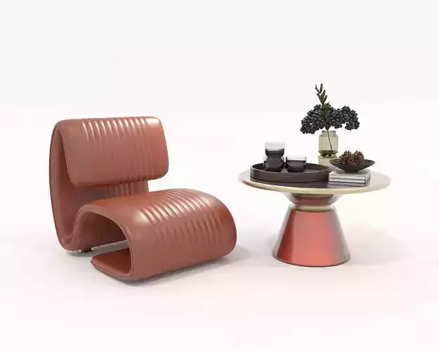 Modern Coffee Table and Armchair Set 57