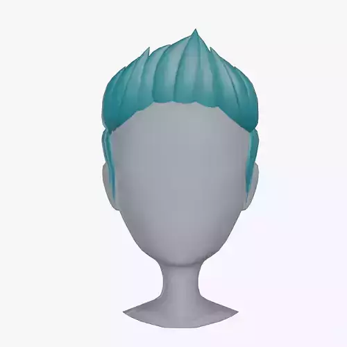 Stylized Blue Hairstyle For Cartoon Boy