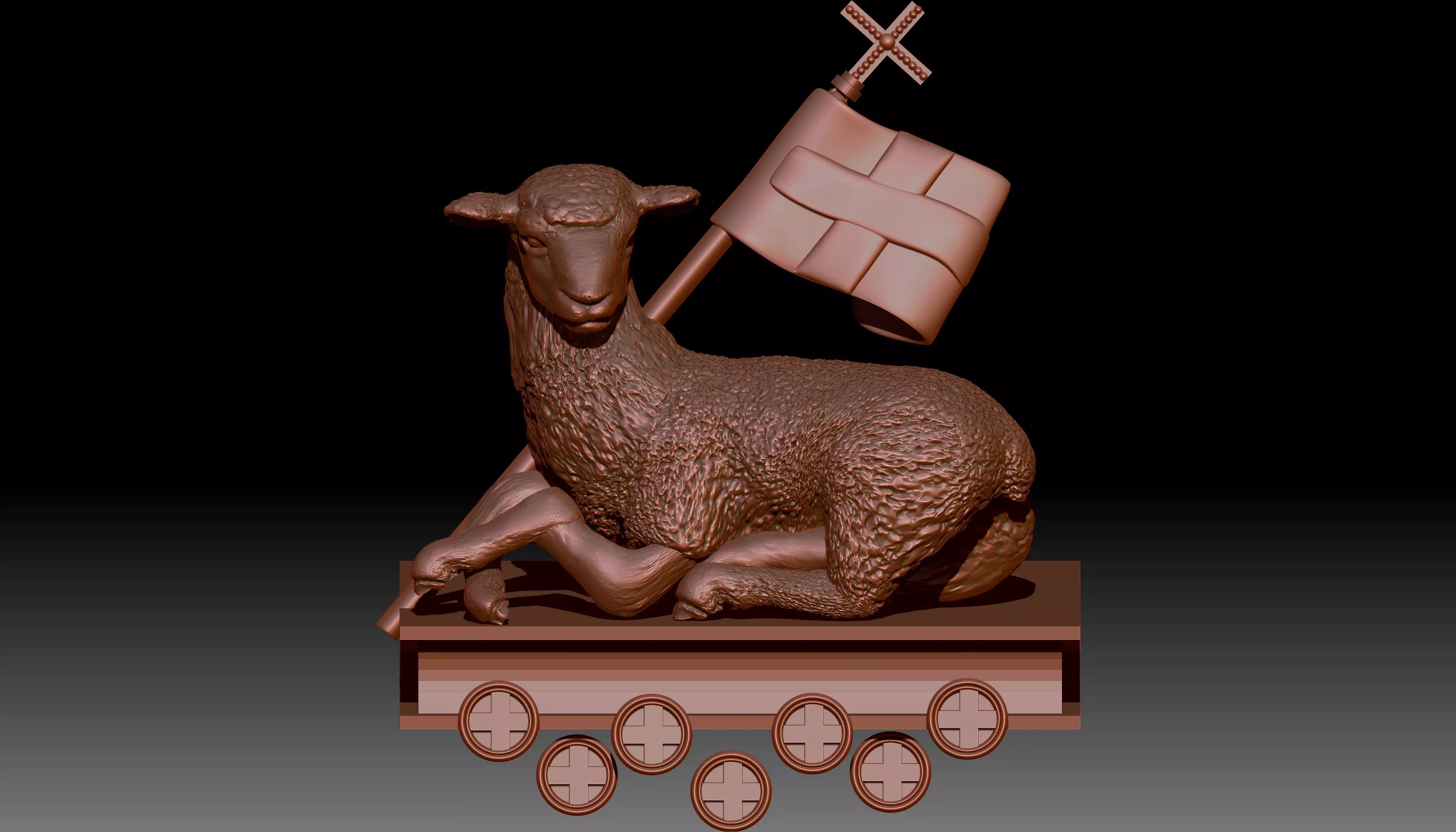 Agnus Dei Lamb of God 3D Model 3D print model_2