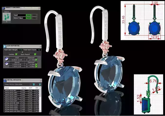 London Blue Topaz Cocktail Dangle Earrings model je0150