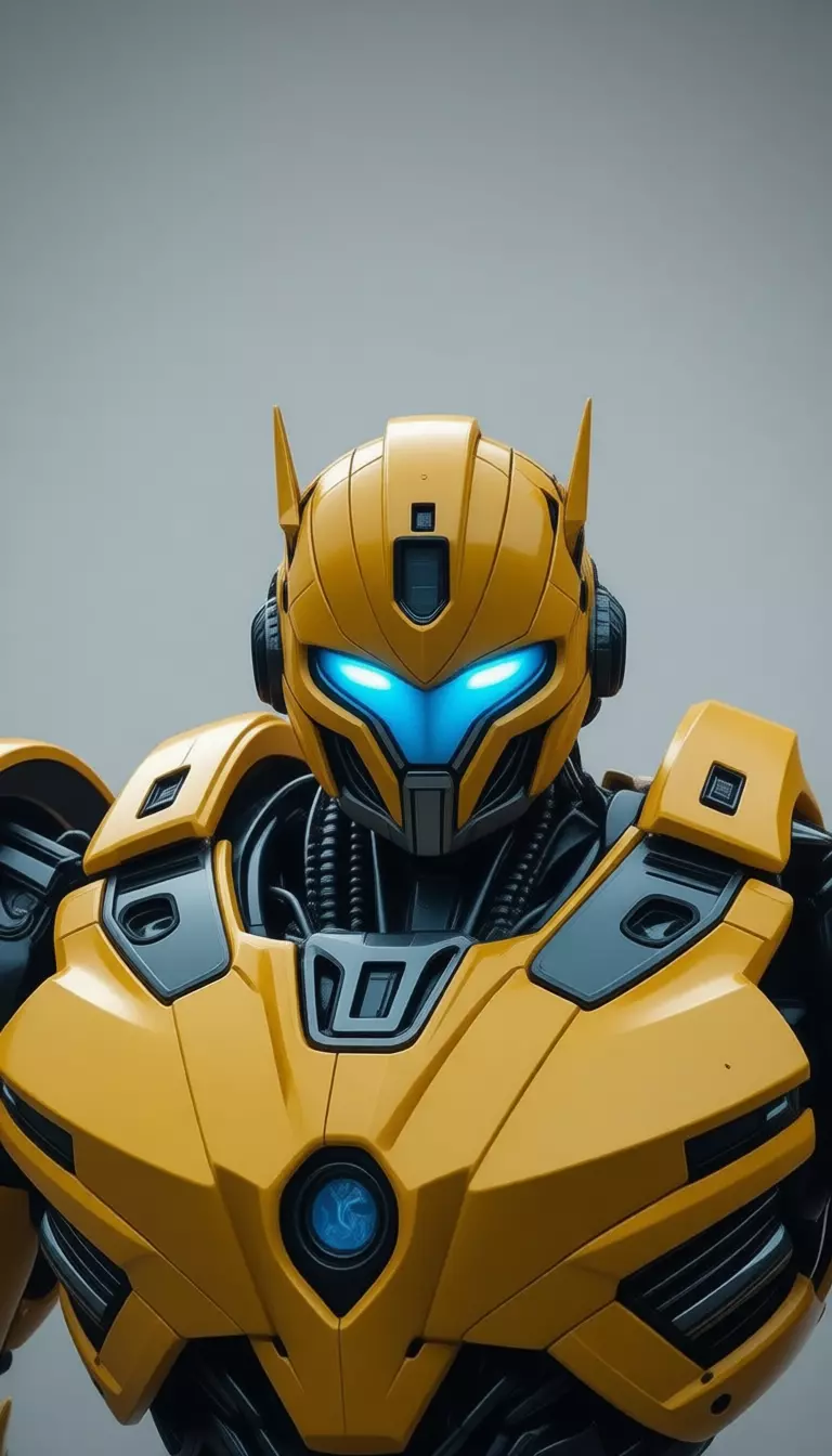 Yellow Transformer Robot Character SciFi Bumble Bee 3D Low-poly 3D model_5