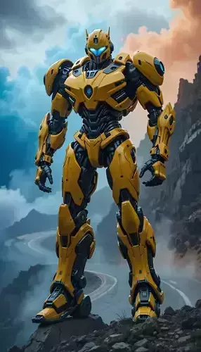 Yellow Transformer Robot Character SciFi Bumble Bee 3D Low-poly 3D model