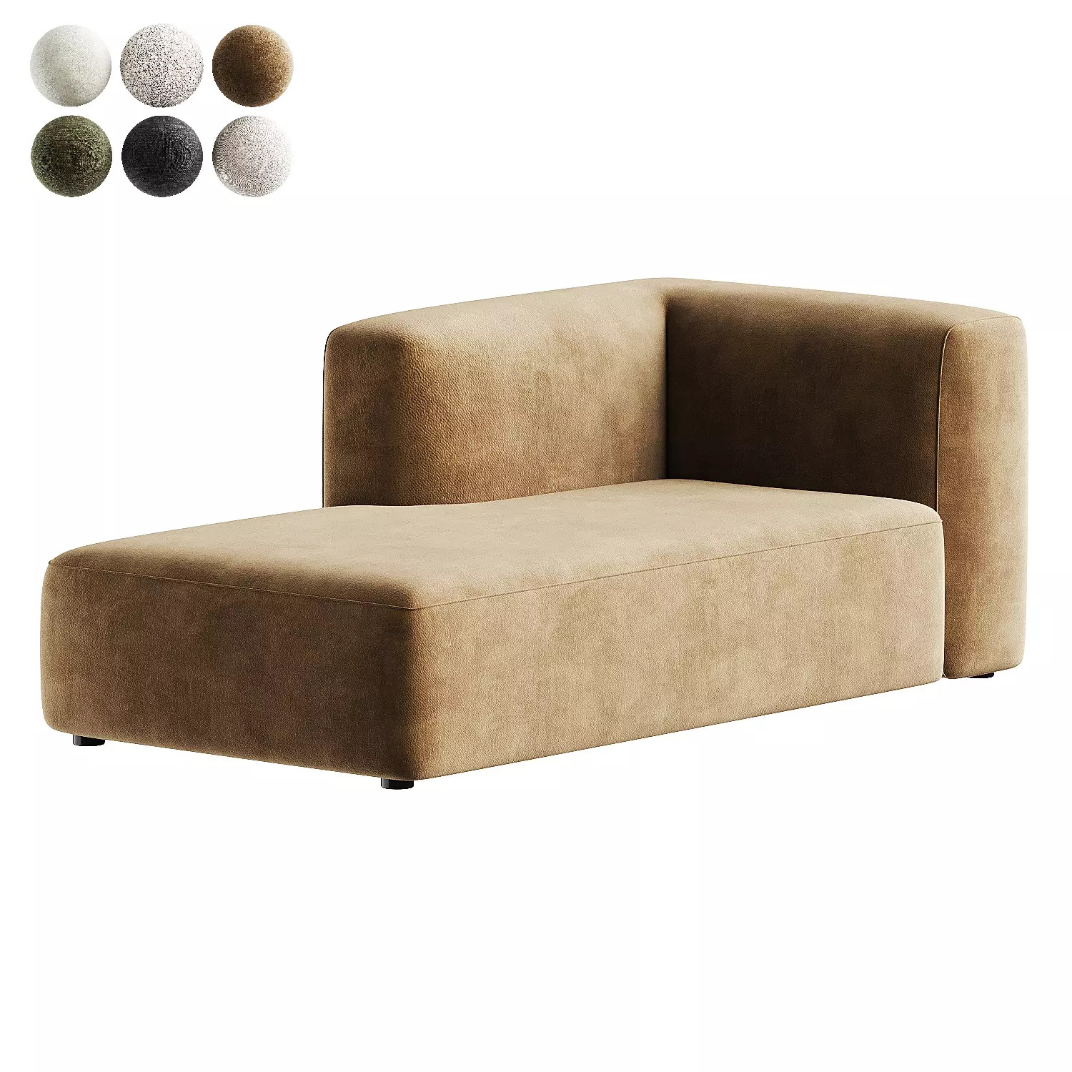 couch brown 3D model_1