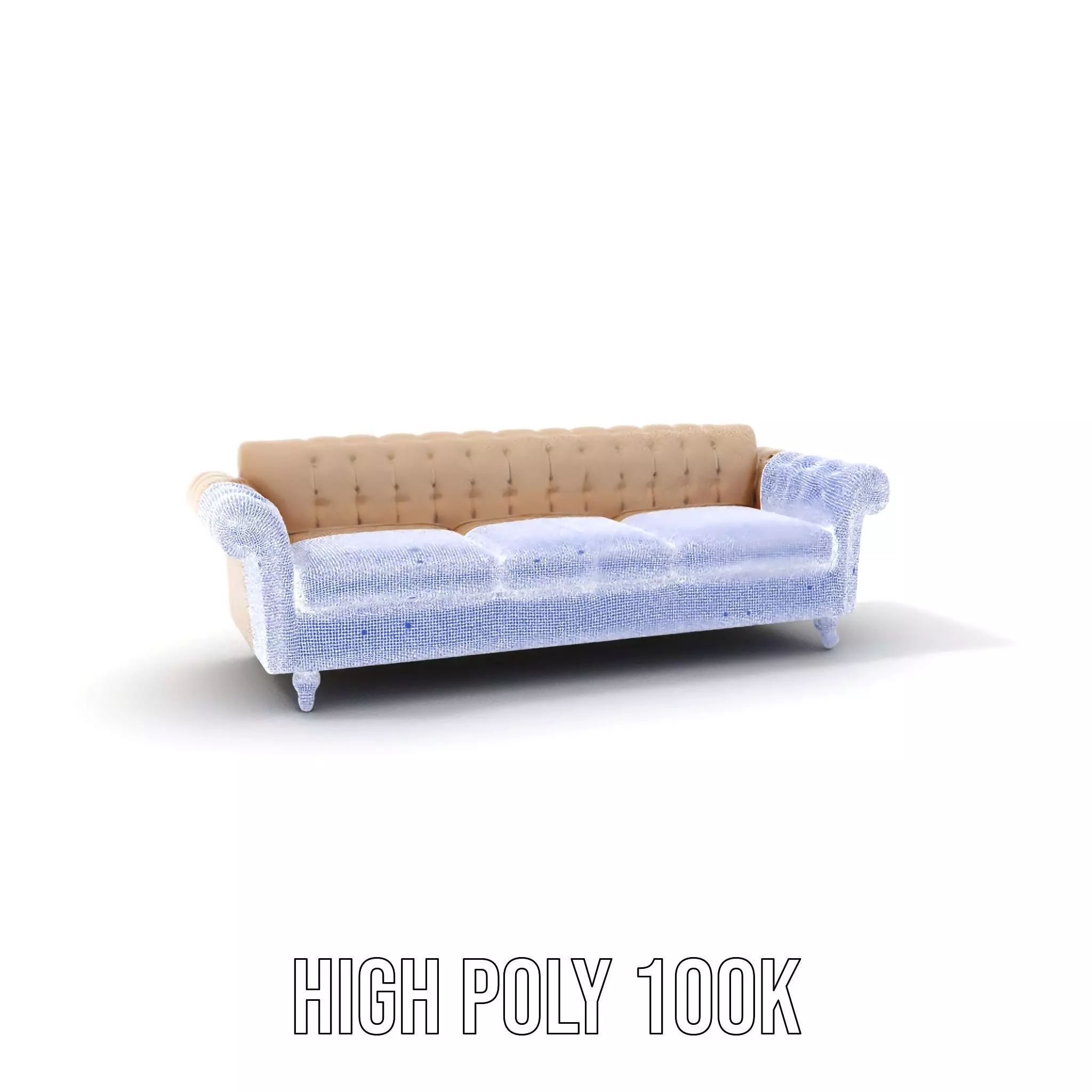 Elegant Beige Sofa model pack Low-poly 3D model_5