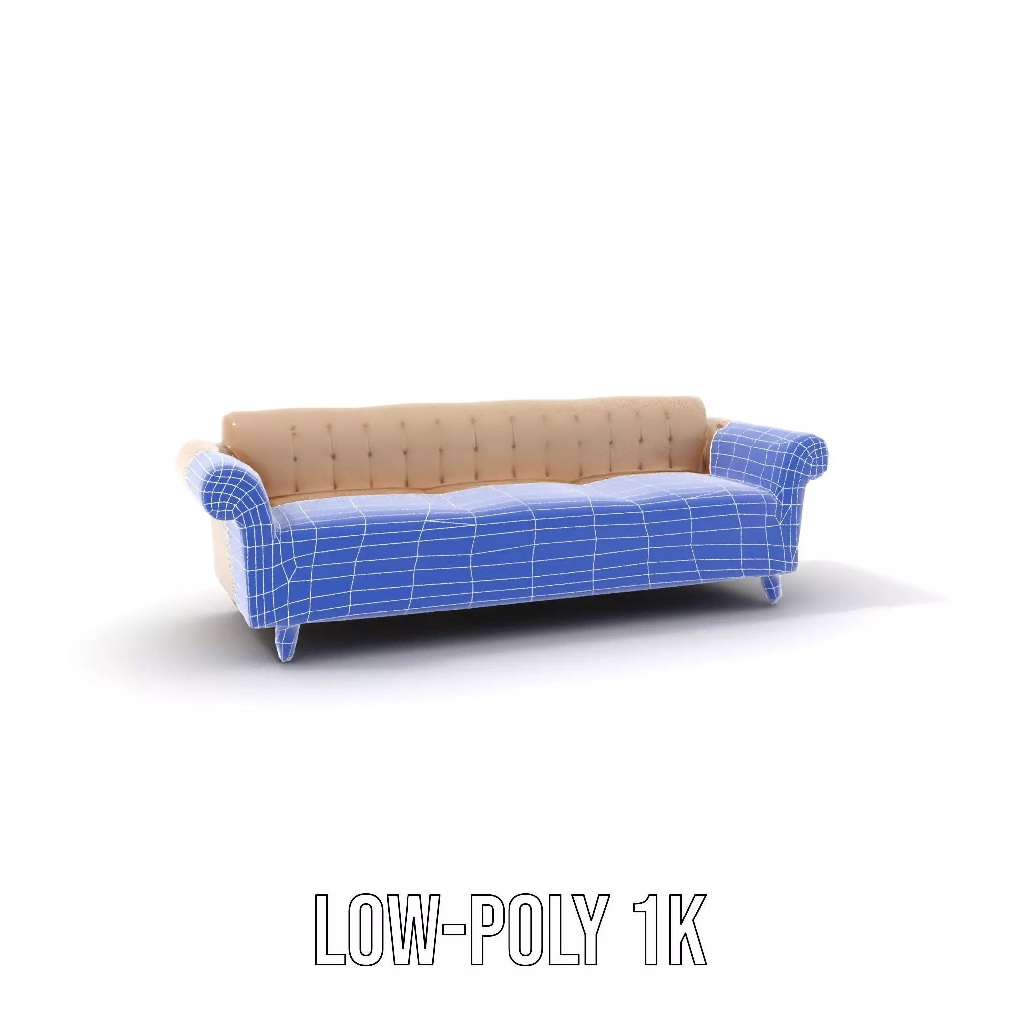 Elegant Beige Sofa model pack Low-poly 3D model_23