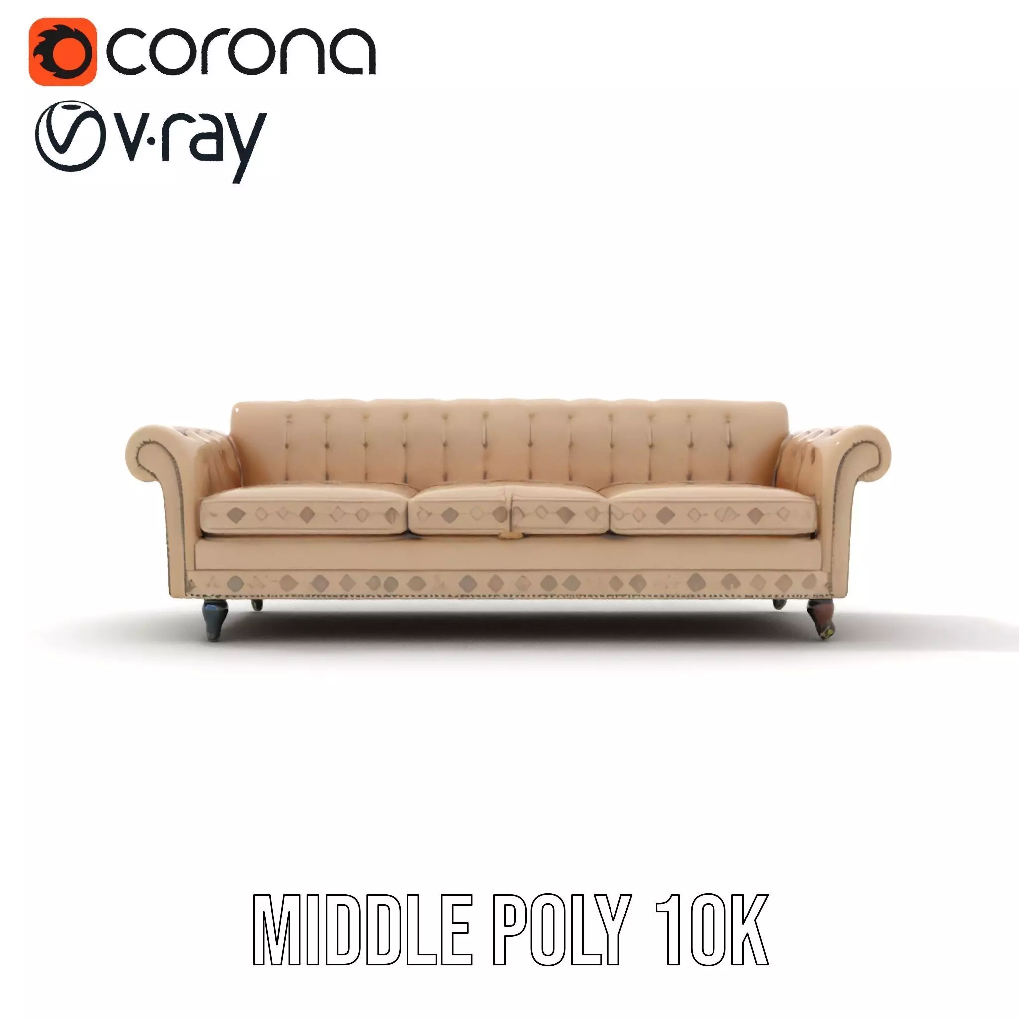 Elegant Beige Sofa model pack Low-poly 3D model_19