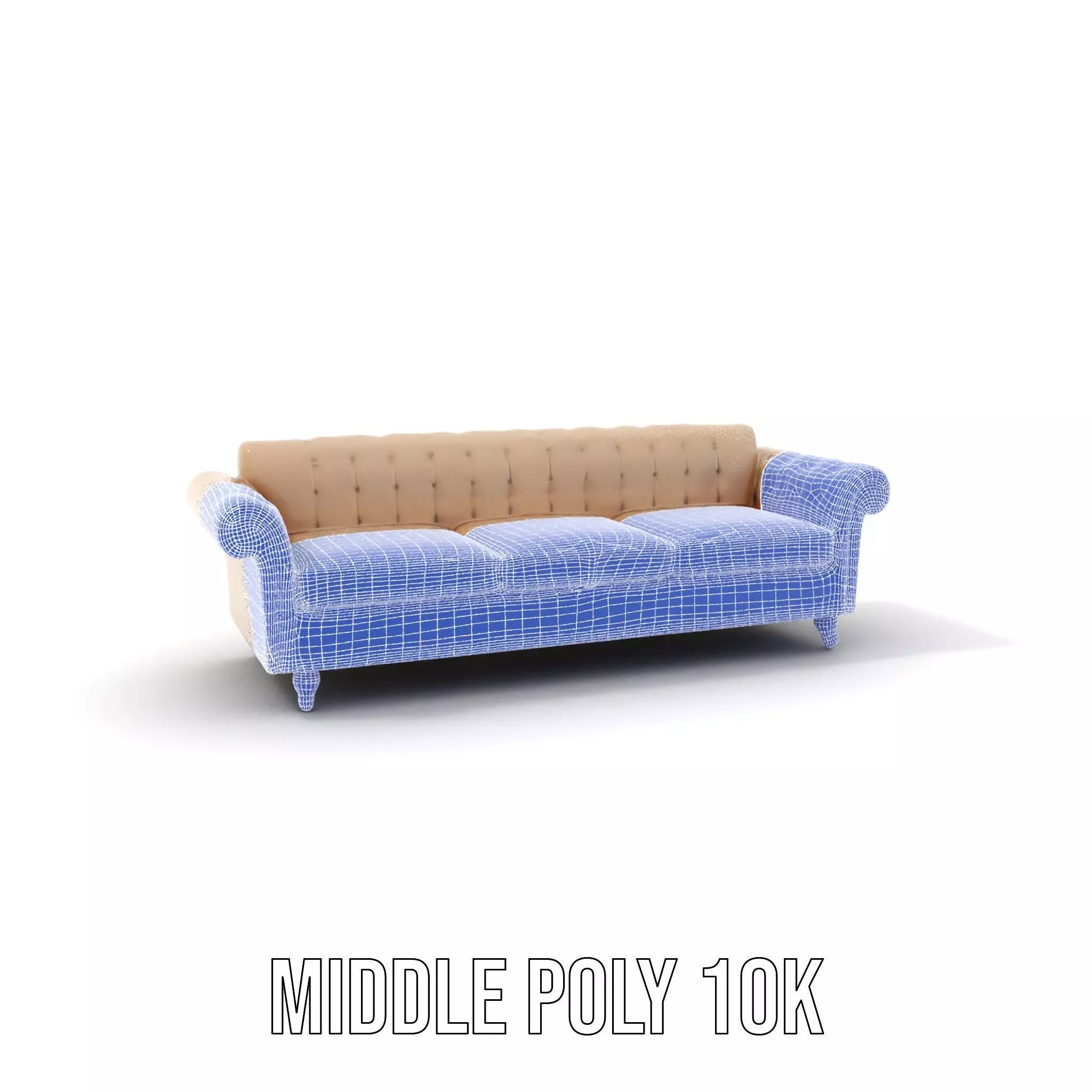 Elegant Beige Sofa model pack Low-poly 3D model_16