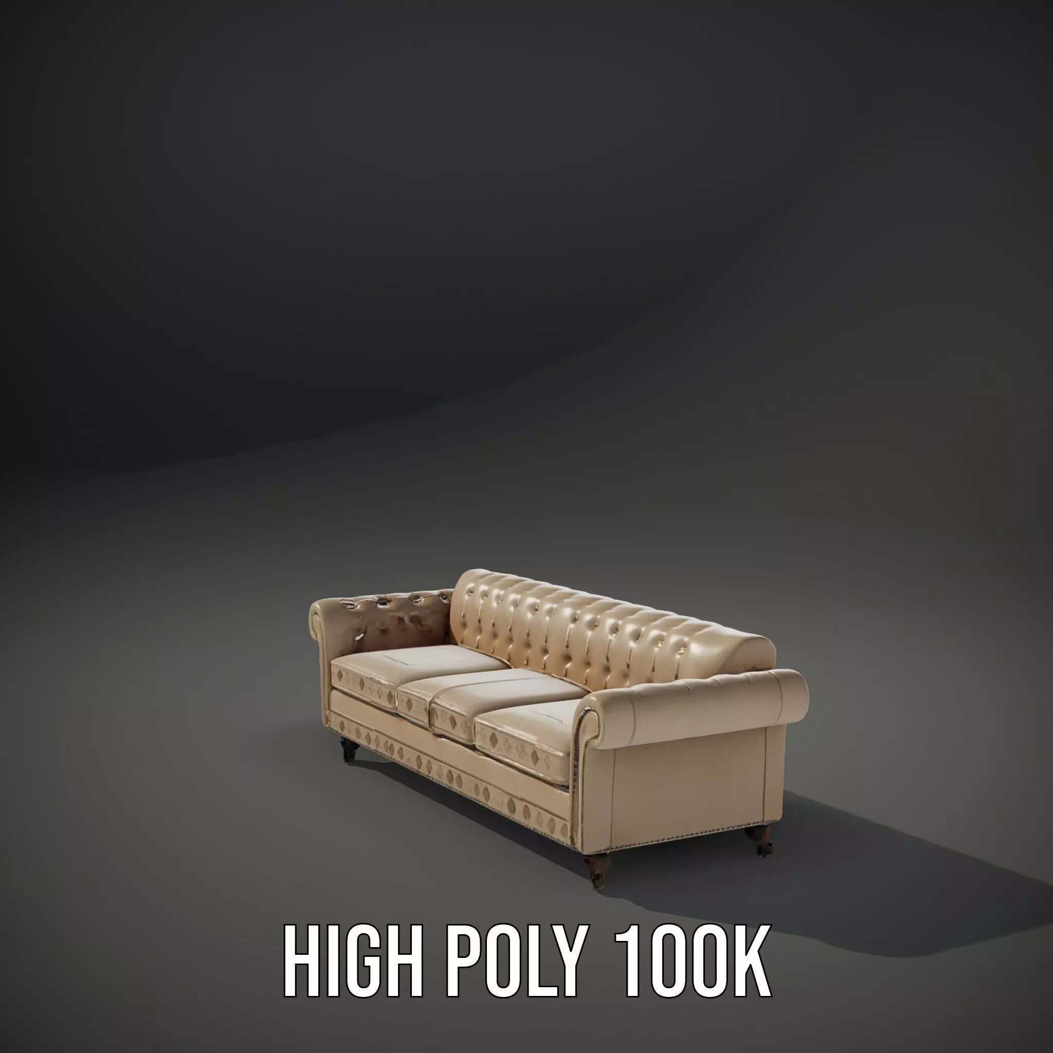 Elegant Beige Sofa model pack Low-poly 3D model_15