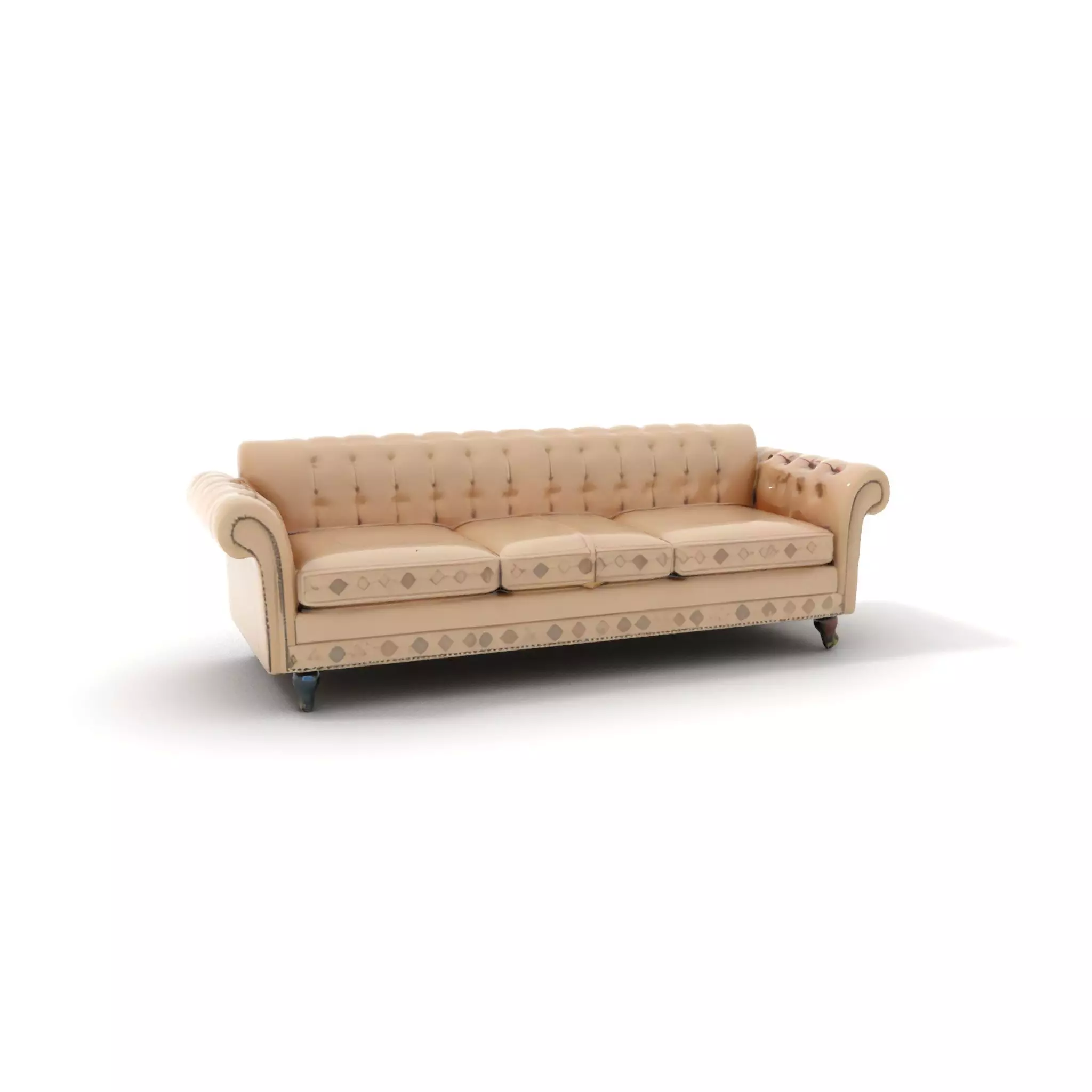 Elegant Beige Sofa model pack Low-poly 3D model_0