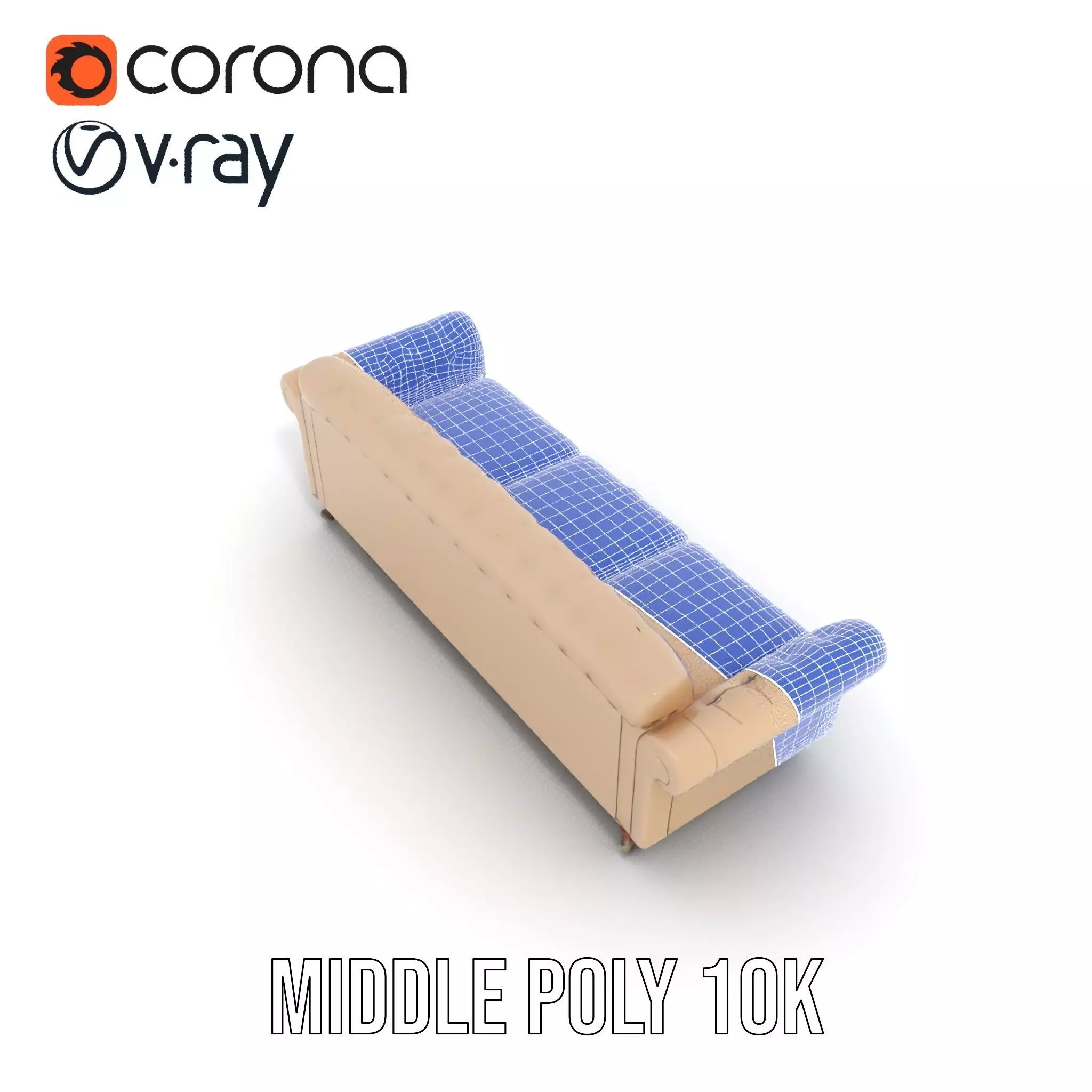 Elegant Beige Sofa model pack Low-poly 3D model_25