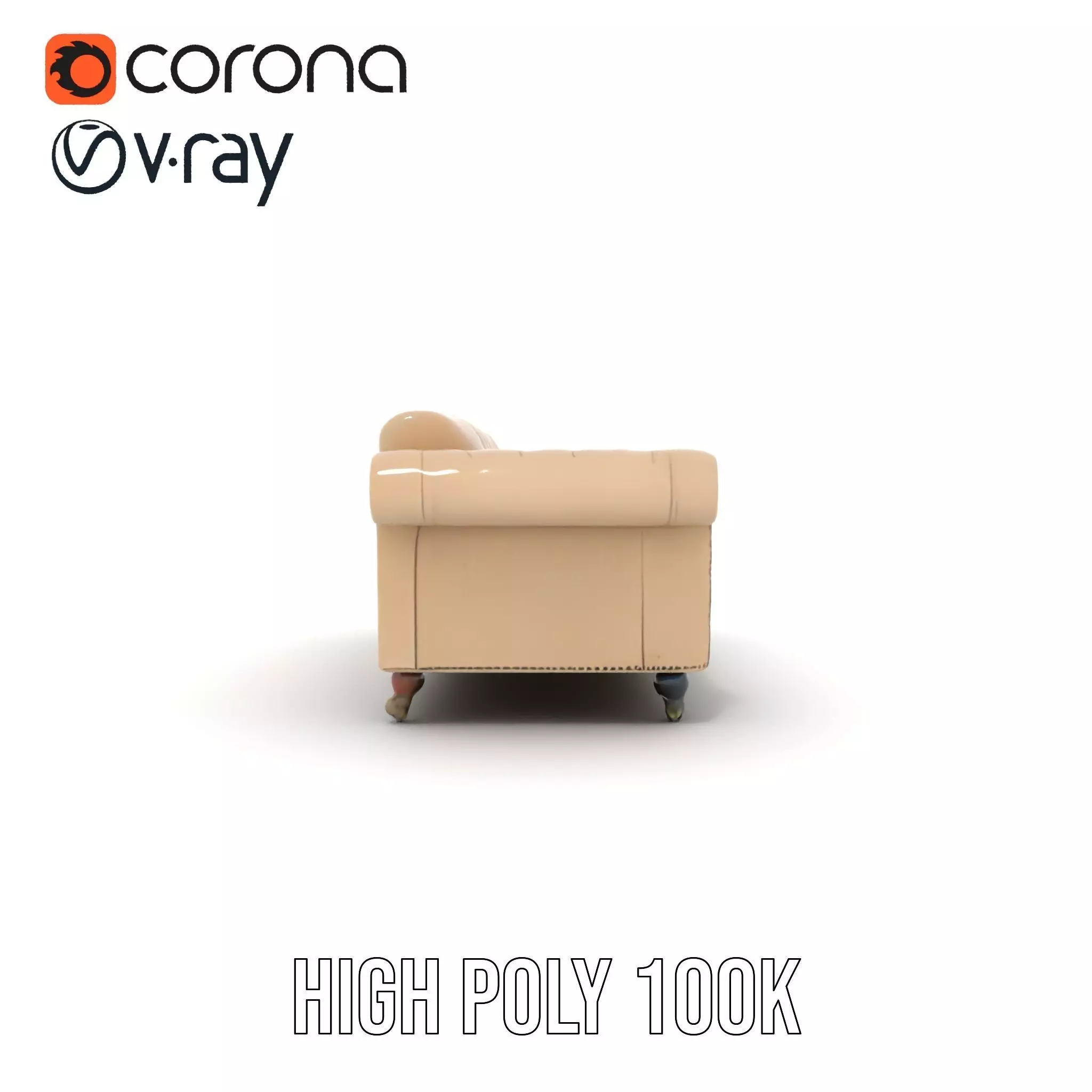 Elegant Beige Sofa model pack Low-poly 3D model_34