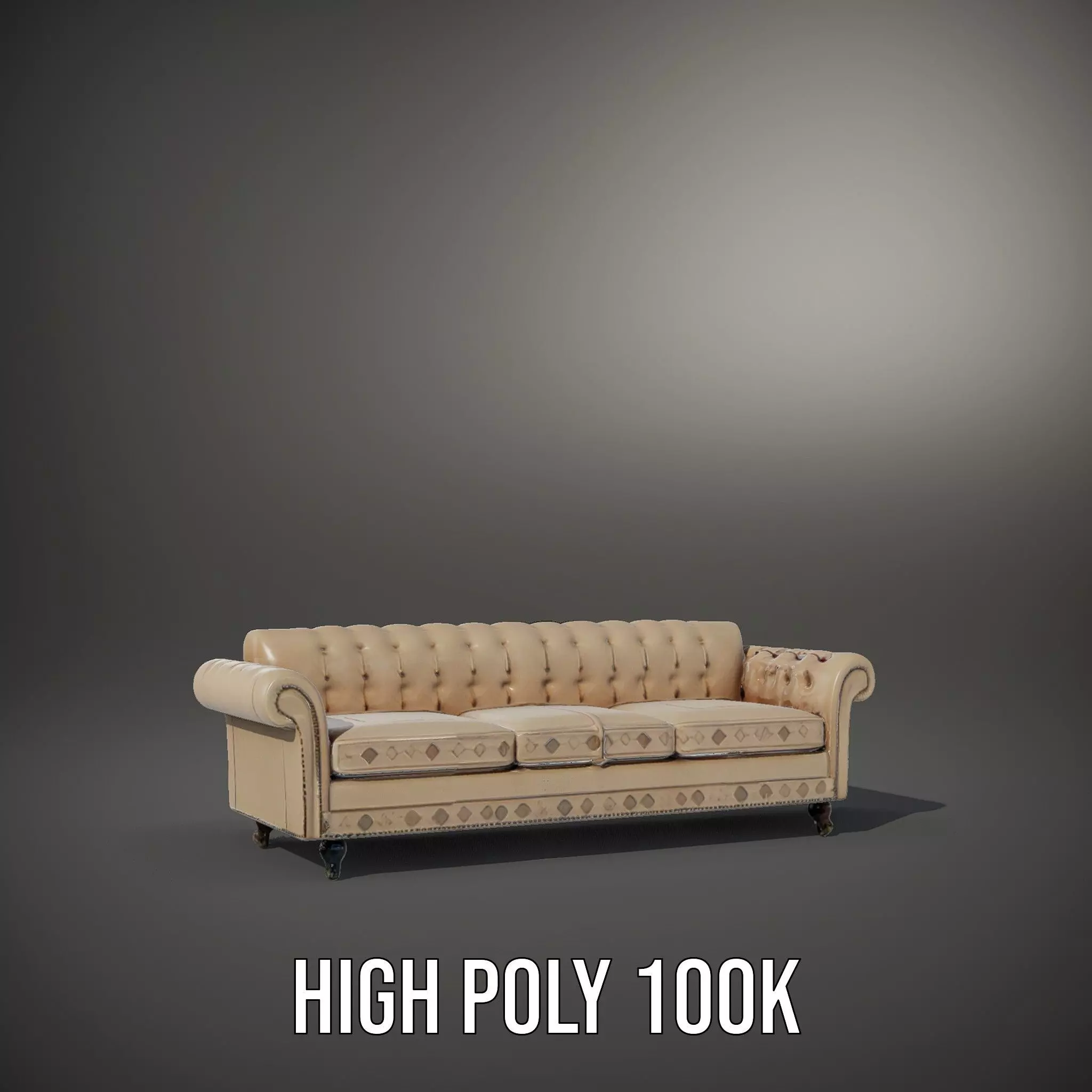 Elegant Beige Sofa model pack Low-poly 3D model_9