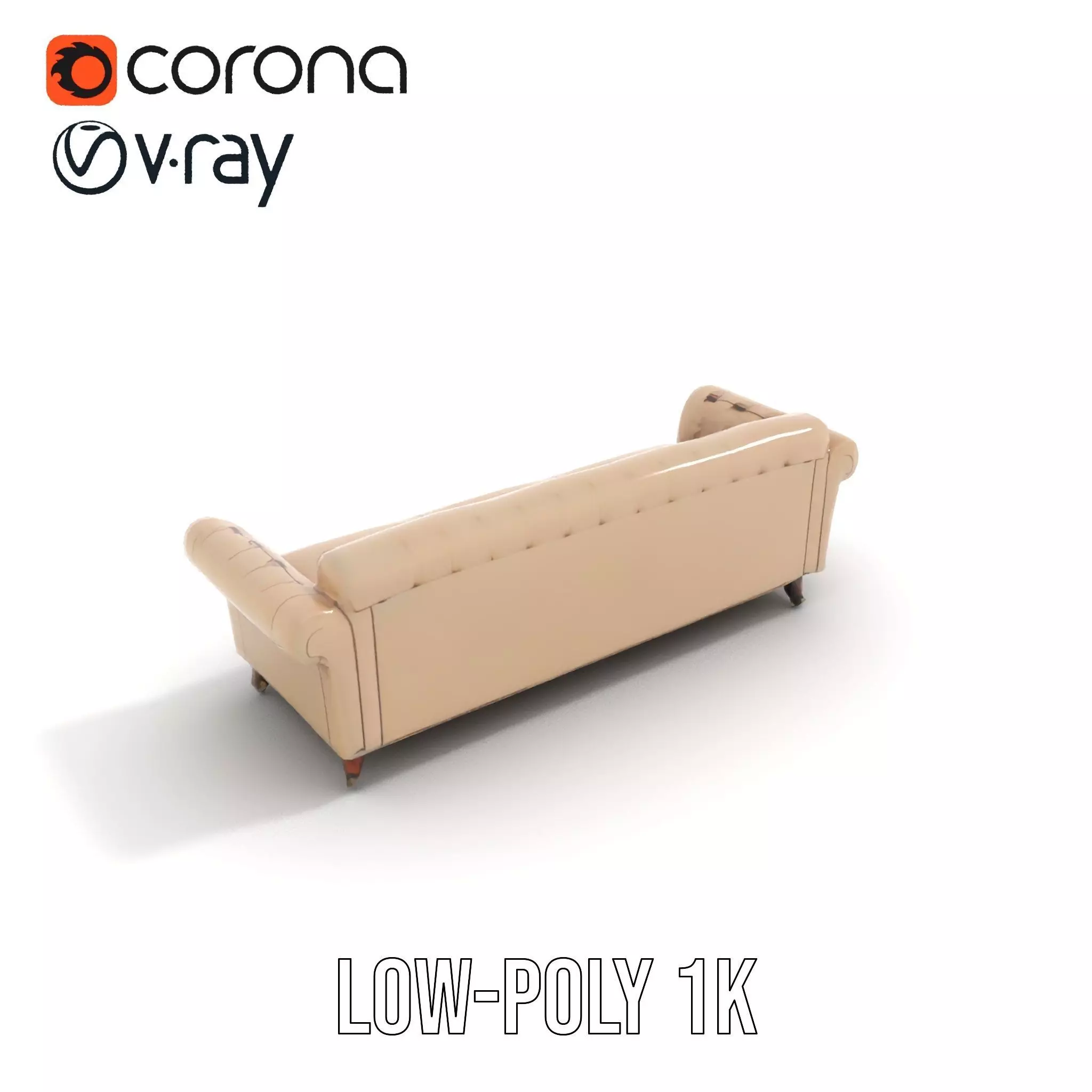 Elegant Beige Sofa model pack Low-poly 3D model_8