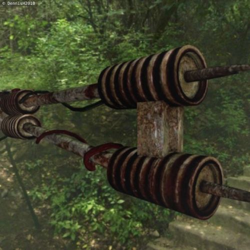 Power Spear made of junk Low-poly 3D model_10