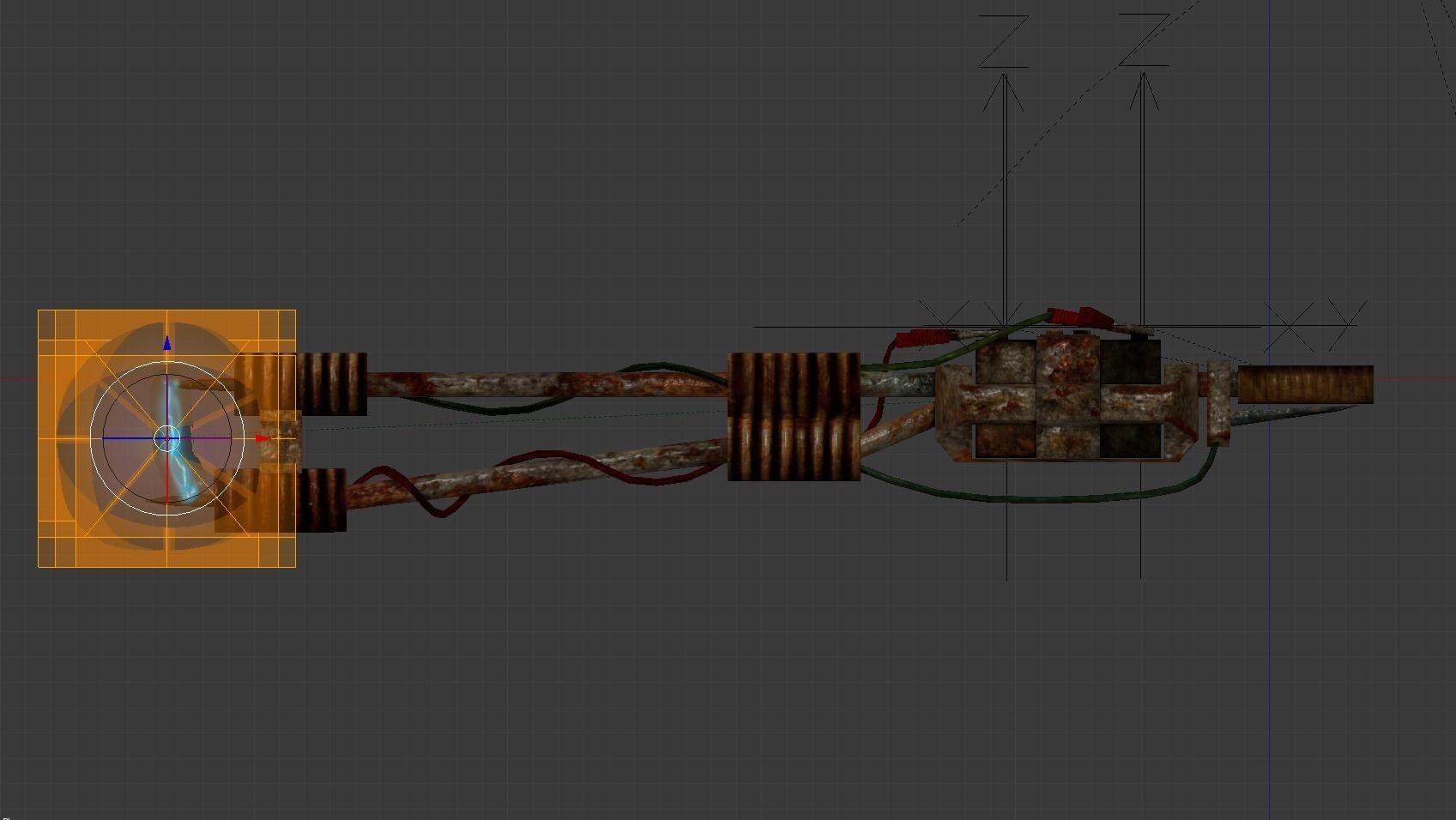 Power Spear made of junk Low-poly 3D model_17