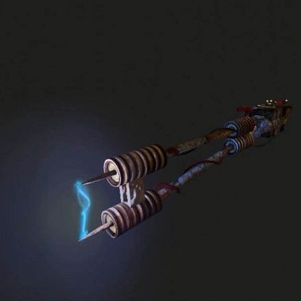 Power Spear made of junk Low-poly 3D model_16