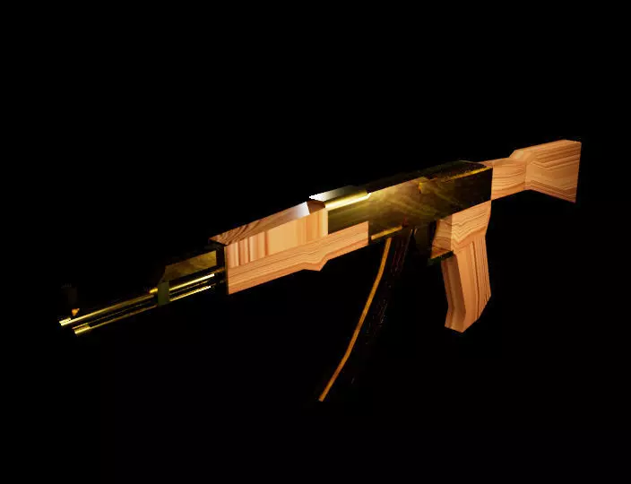 AK 47 Low-poly 3D model_0