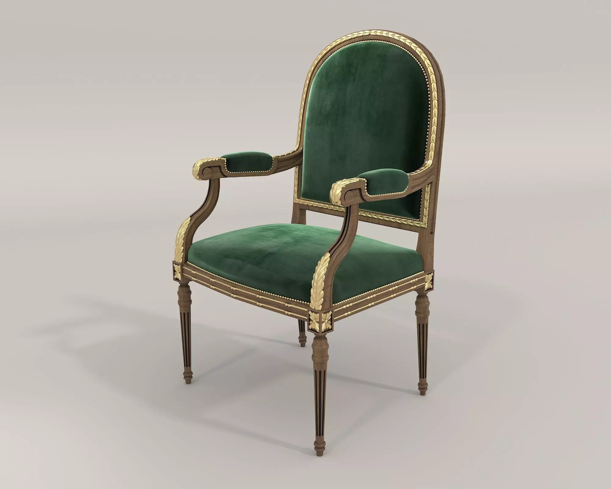 Classic European Style Coffee Table and Armchair 19 3D model_7